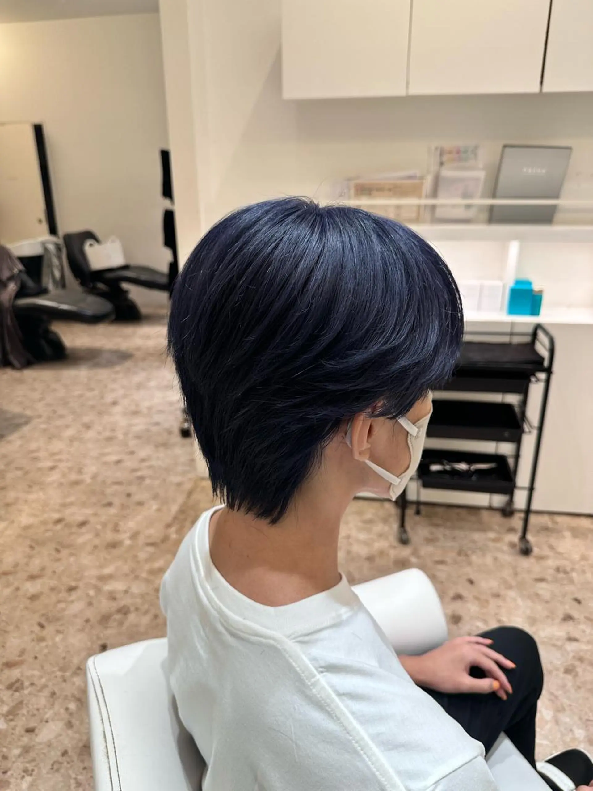 ショート カラー ヘアアレンジ メンズ メンズ韓国風 黒髪 ブルーカラー ブルーブラック 韓国風ヘア KING of hair byNOISM所属・京都メンズ特化✨ No. 1/ユウキのヘアスタイル