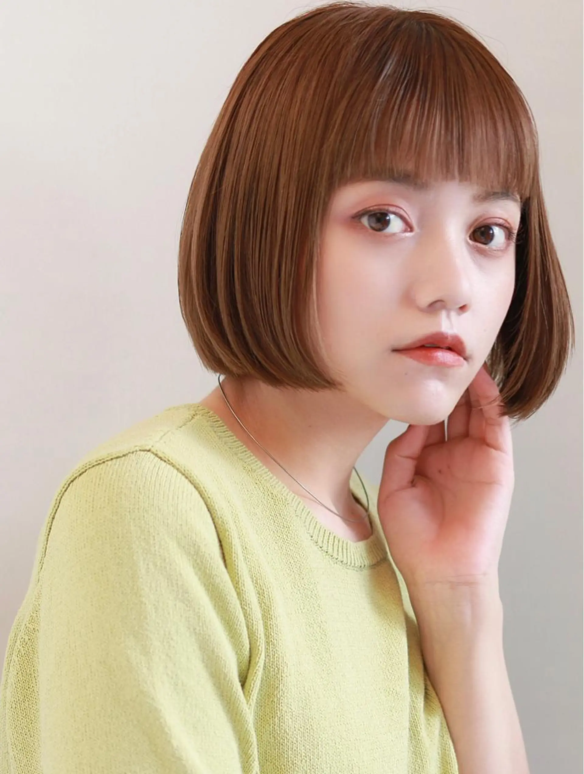 ショート カラー ブラウンカラー ボブ 齋藤 咲のヘアスタイル