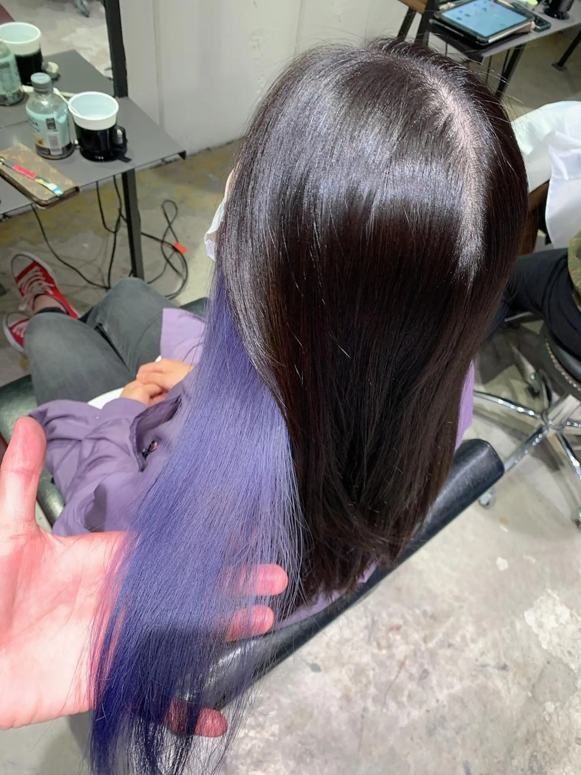 ロング カラー アッシュ ブリーチ インナーカラー ラベンダーカラー ラベンダーアッシュ カット ヘアカラー トリートメント ♦️髪質改善♦️ 【CHERIM】福島のヘアスタイル