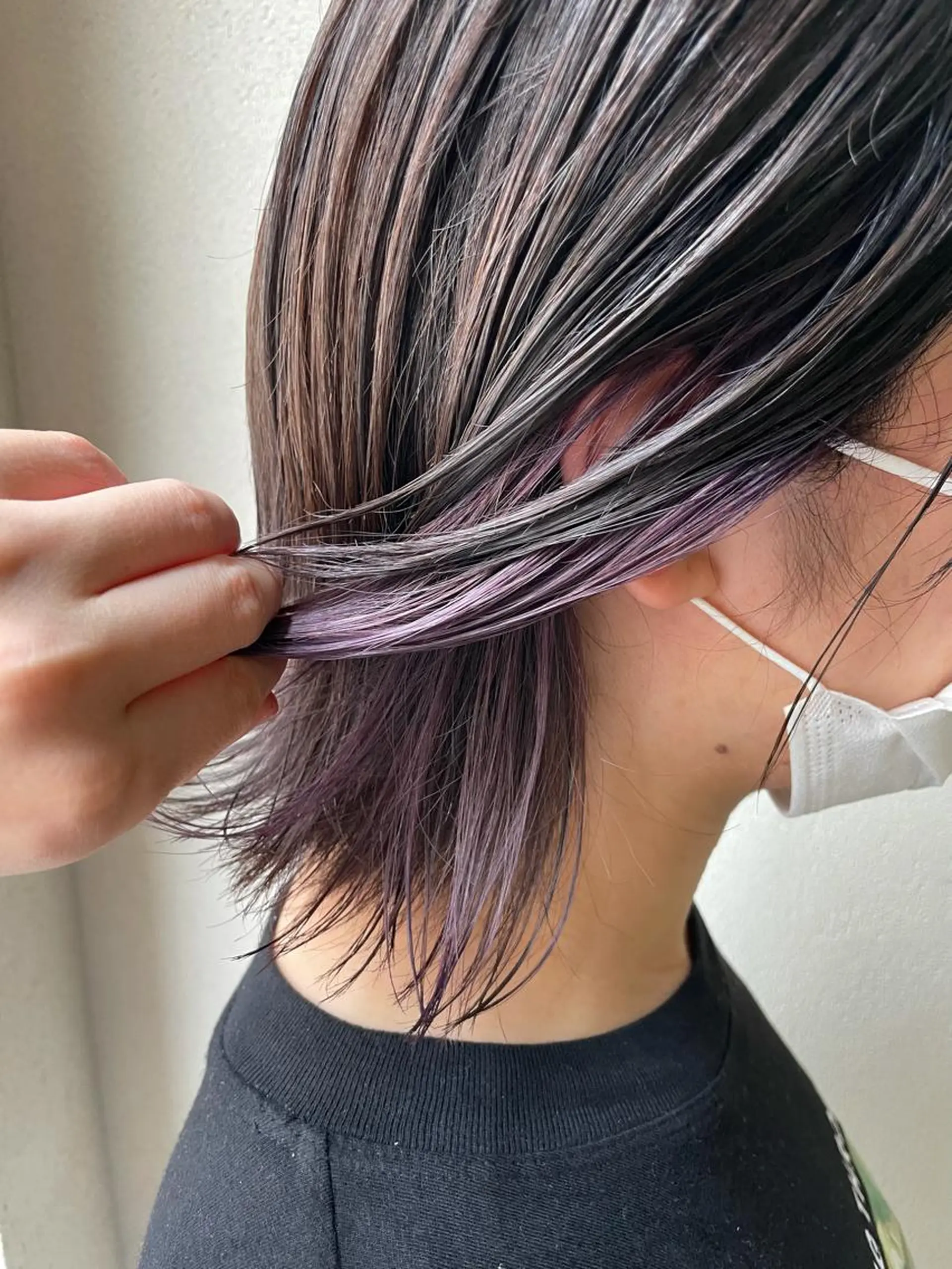 ミディアム カラー アッシュ イヤリングカラー 沢田 瞳のヘアスタイル