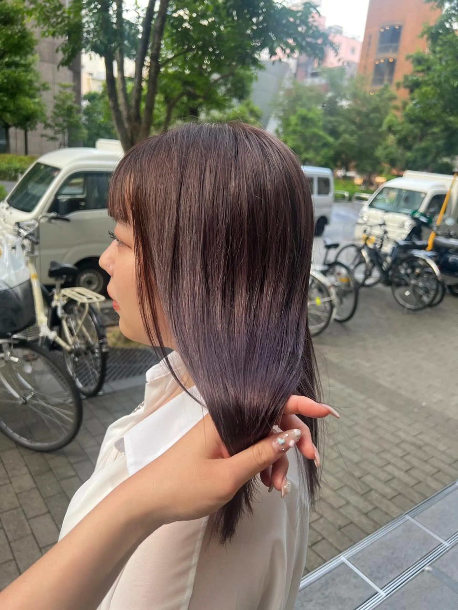 ミディアム カラー ラベンダーカラー ラベンダーグレー beleefric 🩵黒木芽衣のヘアスタイル