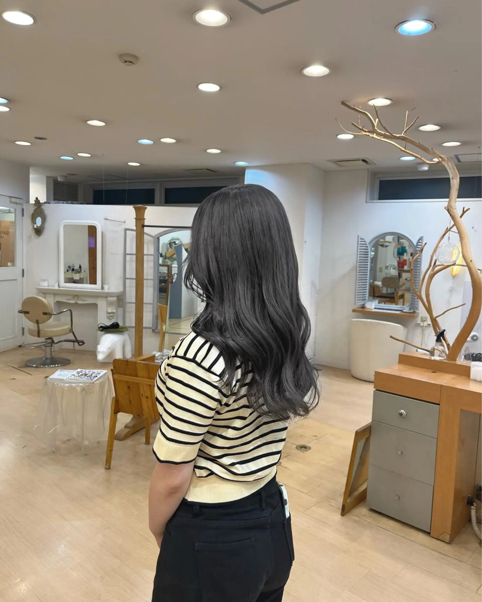 ロング アッシュ アッシュグレー LUNA🌙韓国ヘア 🌙レイヤーカットのヘアスタイル