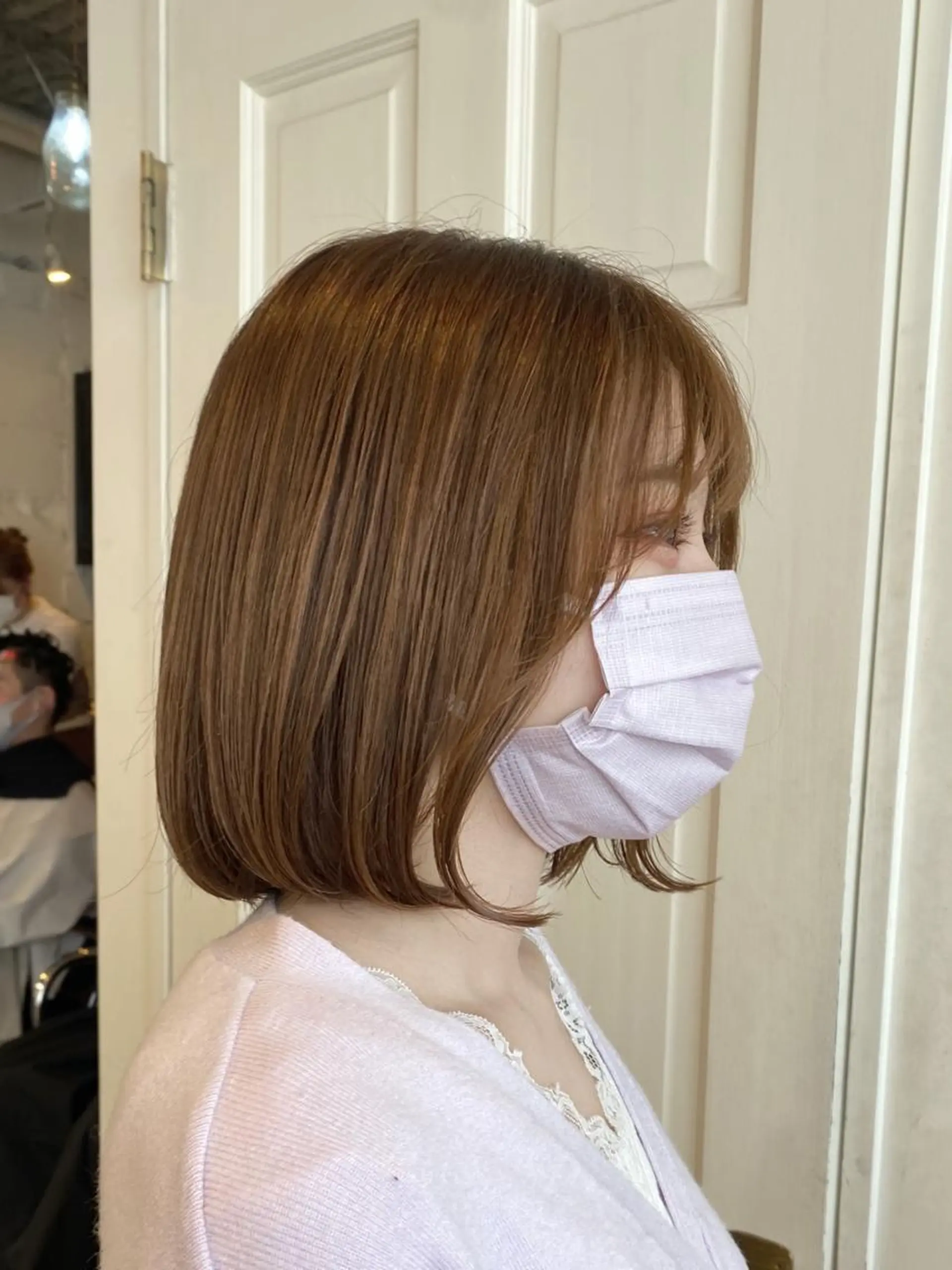 ショート カラー ベージュカラー ブリーチ ダブルカラー ブリーチなしカラー オリーブベージュ salowin渋谷kitaya park前所属・RIKA韓国ヘア/く びれヘア/上品カラーのヘアスタイル