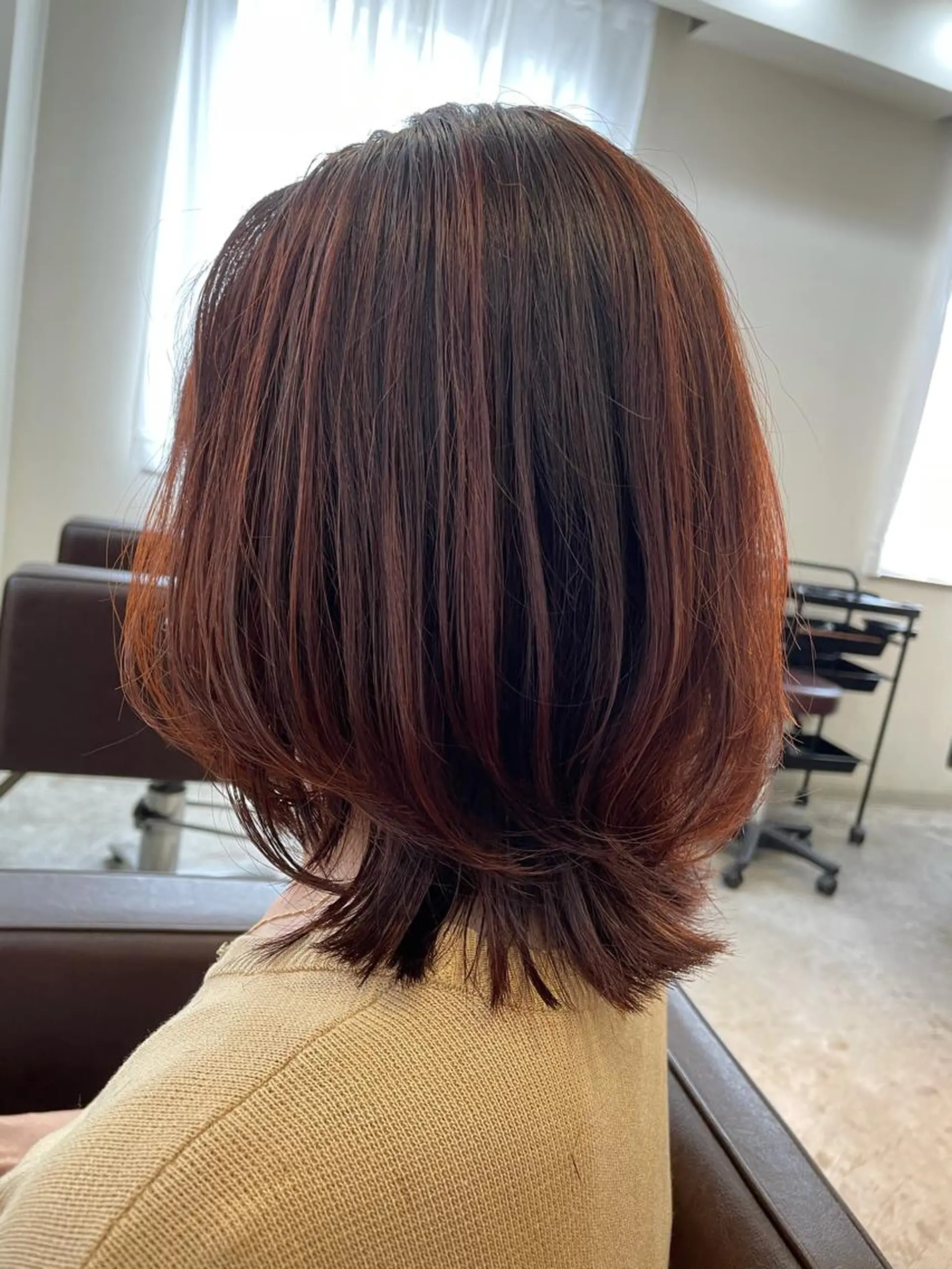 ミディアム カラー 縮毛矯正×韓国ヘア ×髪質改善×レイヤーのヘアスタイル