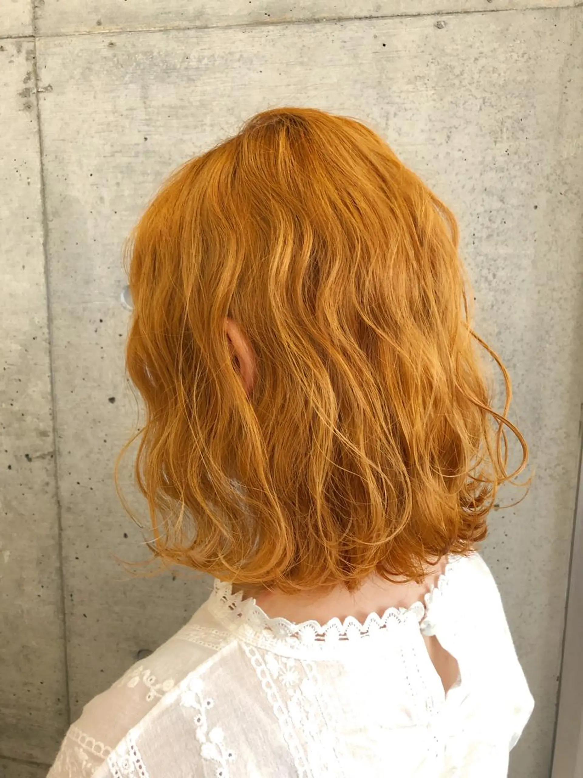 ミディアム カラー オレンジ ヘアカラー トリートメント 大栗 佑也  髪質改善のヘアスタイル
