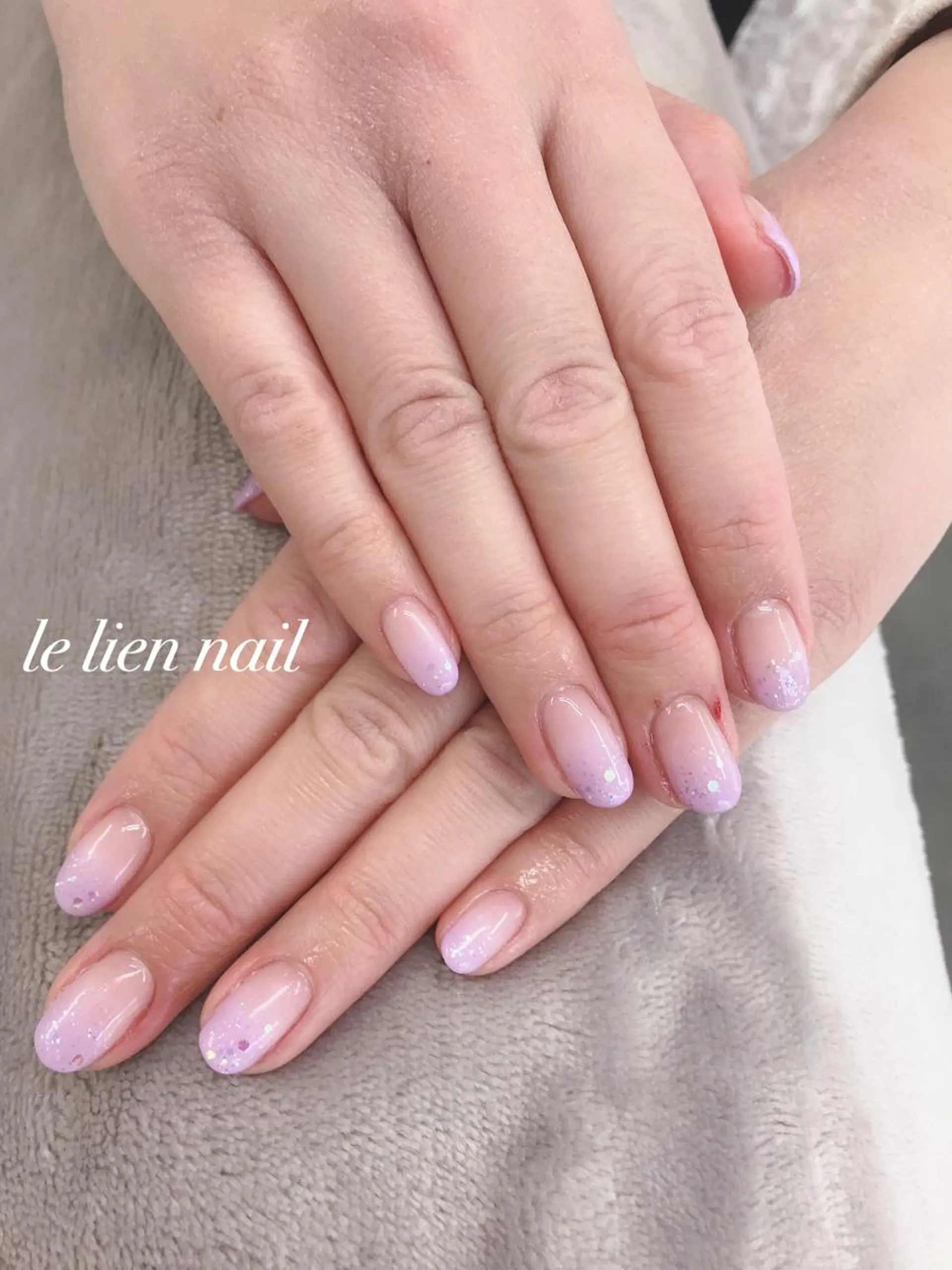 ミディアム パープルカラー ハンドネイル le lien nailのネイルデザイン