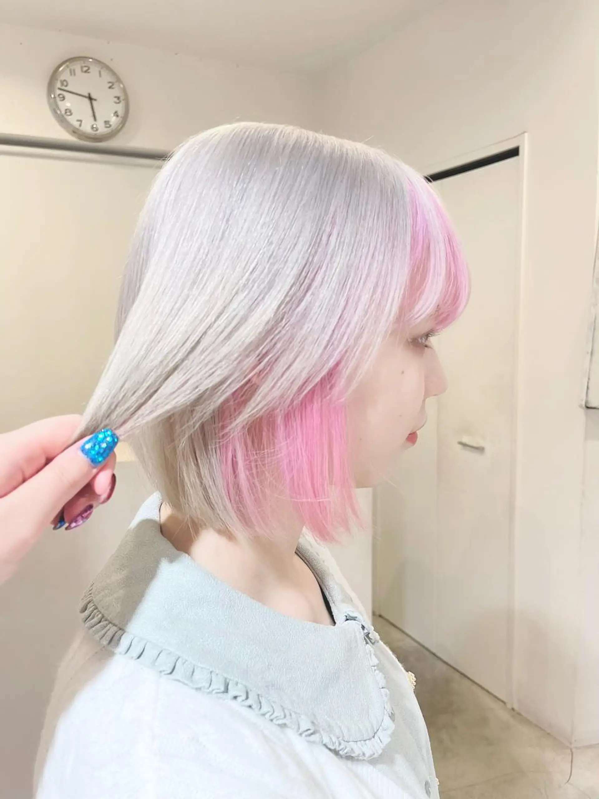 ミディアム カラー ブリーチ ケアブリーチ ピンクカラー 💗モテ髪 ハイトーンあや💗のヘアスタイル