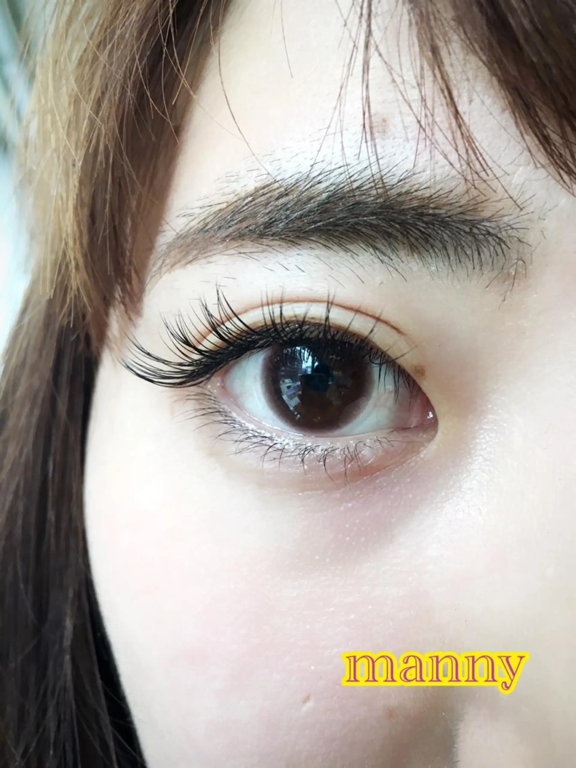 マツエク・マツパ Bカール Cカール 目尻長め manny eyelashのマツエク・マツパデザイン