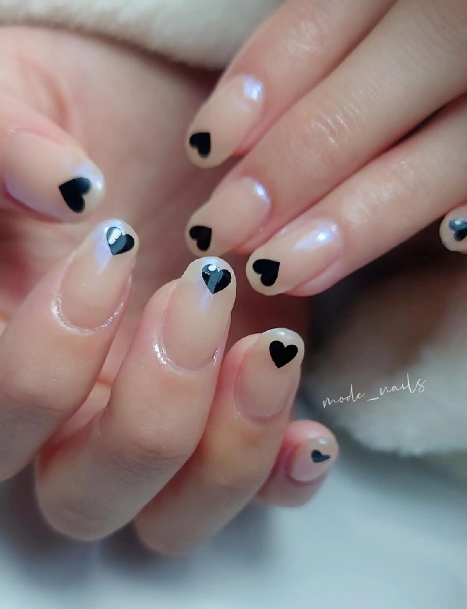 ネイル オーロラネイル ハート 滋賀県草津市ネイル mode_nailsのネイルデザイン