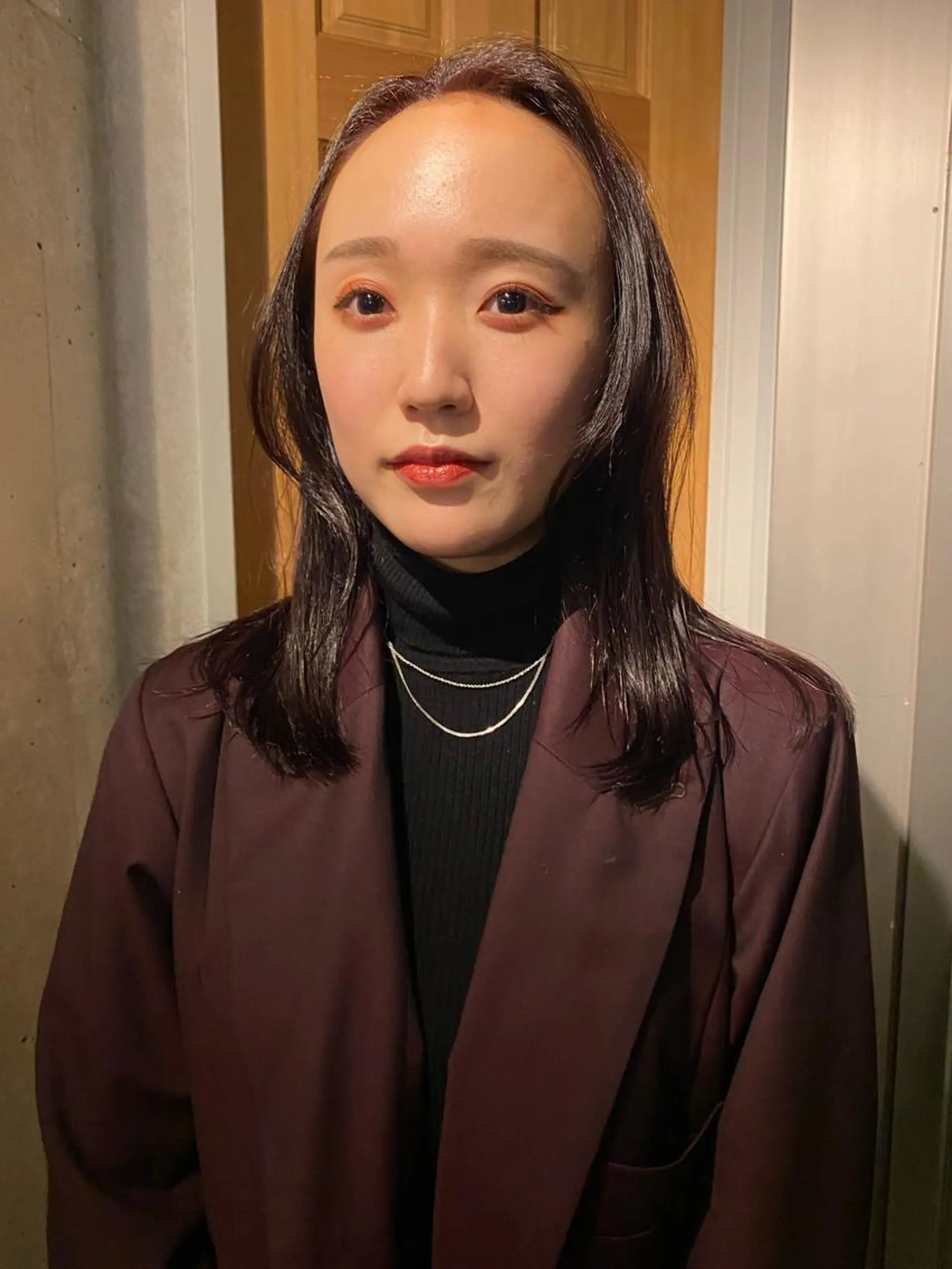 カラー ボルドーカラー ウツワ所属・田中 南帆のヘアスタイル