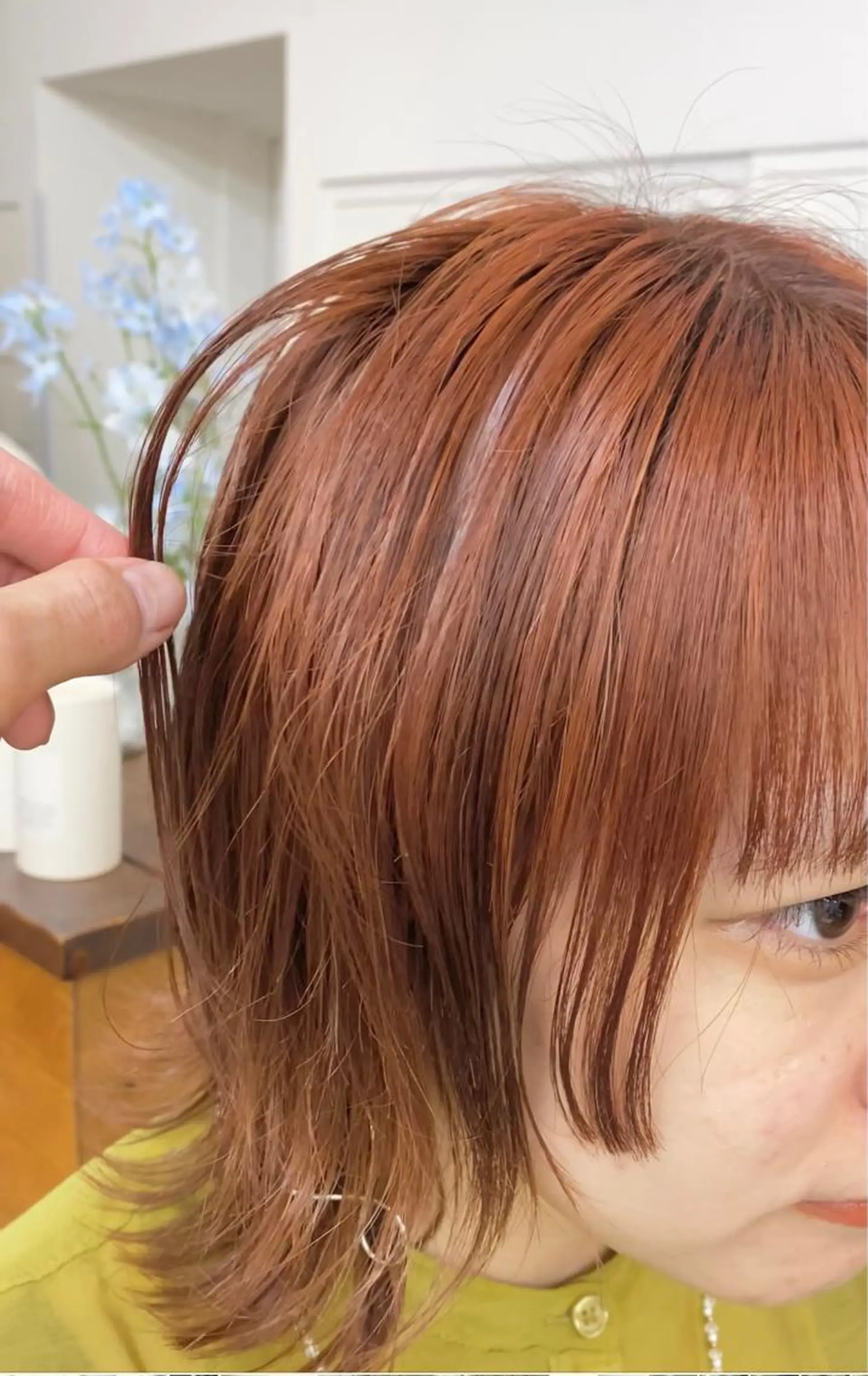 ミディアム カラー ミディアムパーマ バレイヤージュ ブリーチ ケアブリーチ デザインカラー クロスパーマ× 透明感カラー✂︎のヘアスタイル