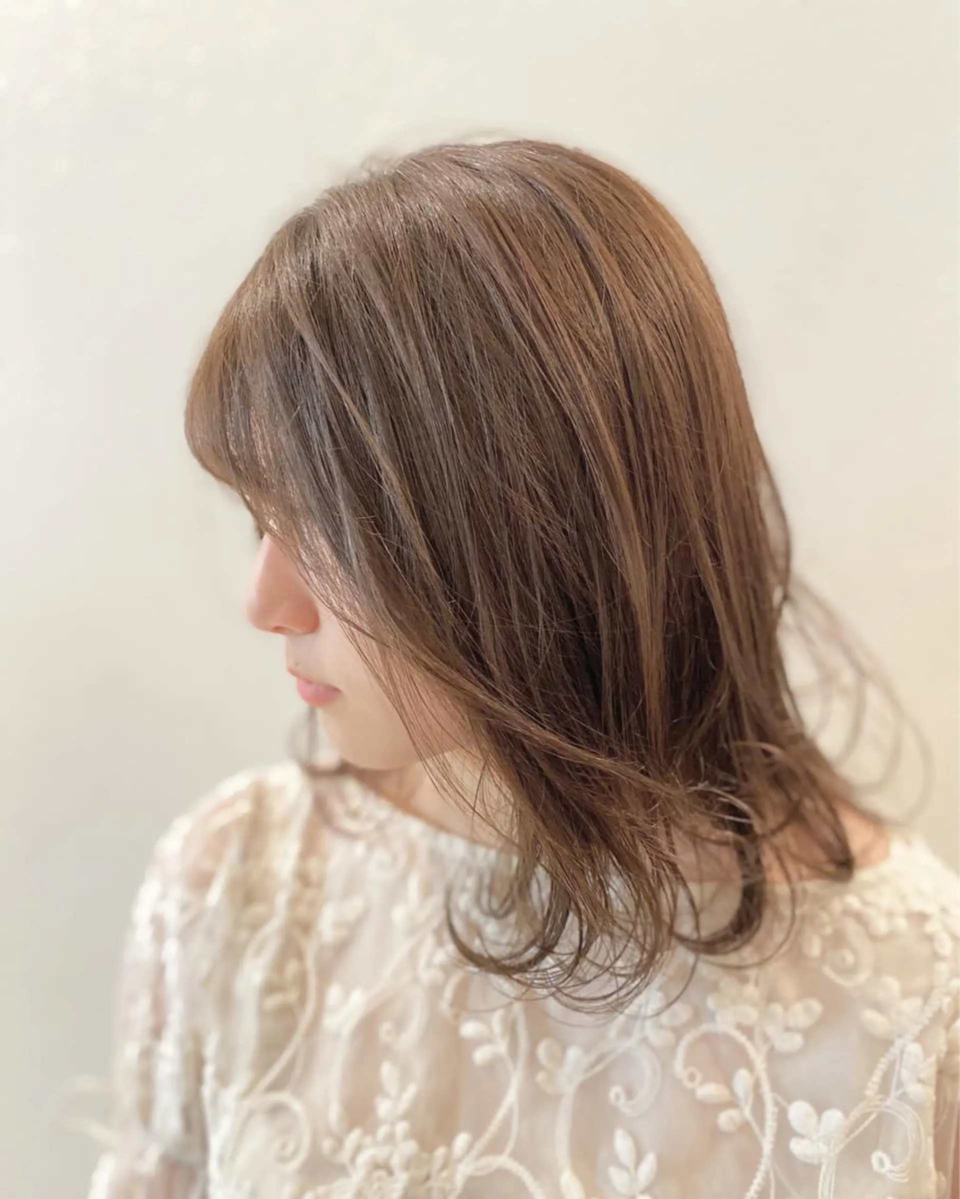 ミディアム カット ヘアカラー トリートメント 平田 健一のヘアスタイル