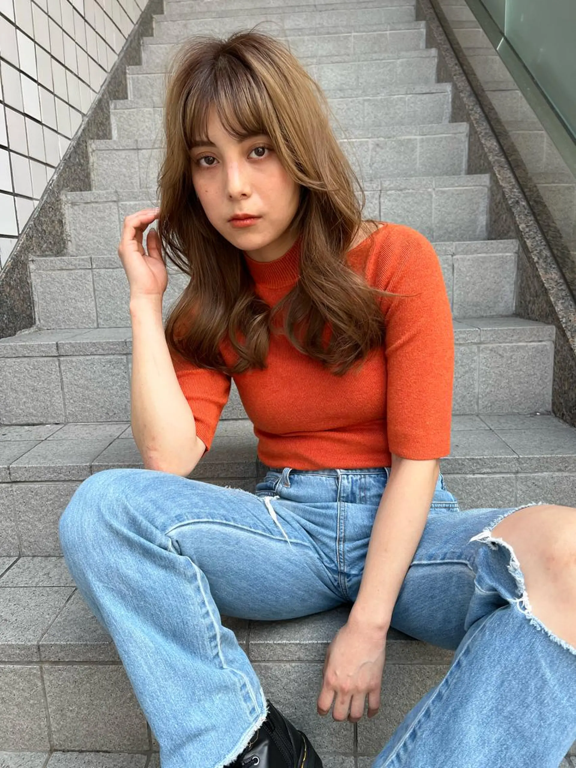 ロング カラー salowin所属・吉ヶ別符 亮祐のヘアスタイル