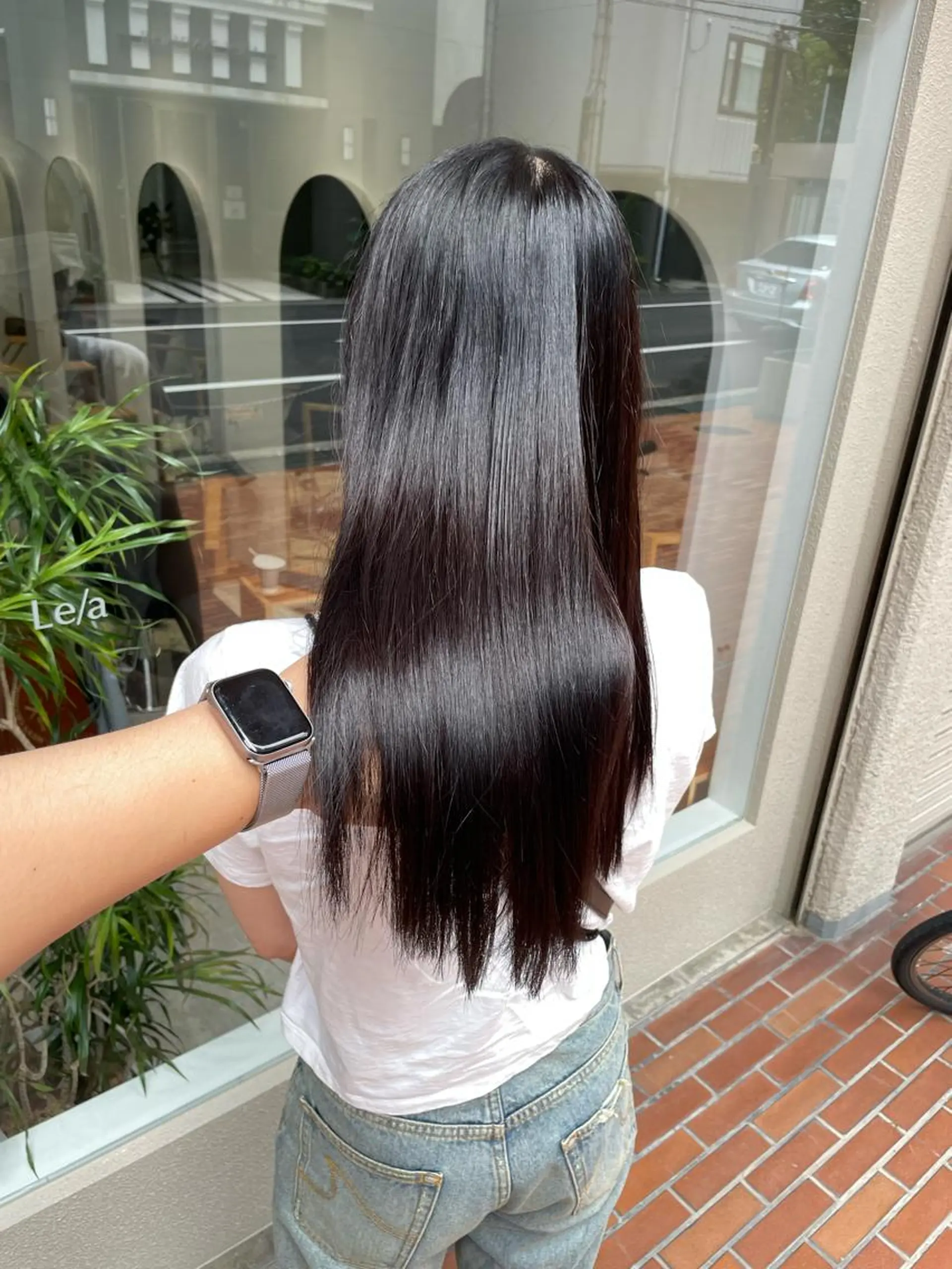 セミロング カット 縮毛矯正 トリートメント Le/a谷町 野上幹太のヘアスタイル