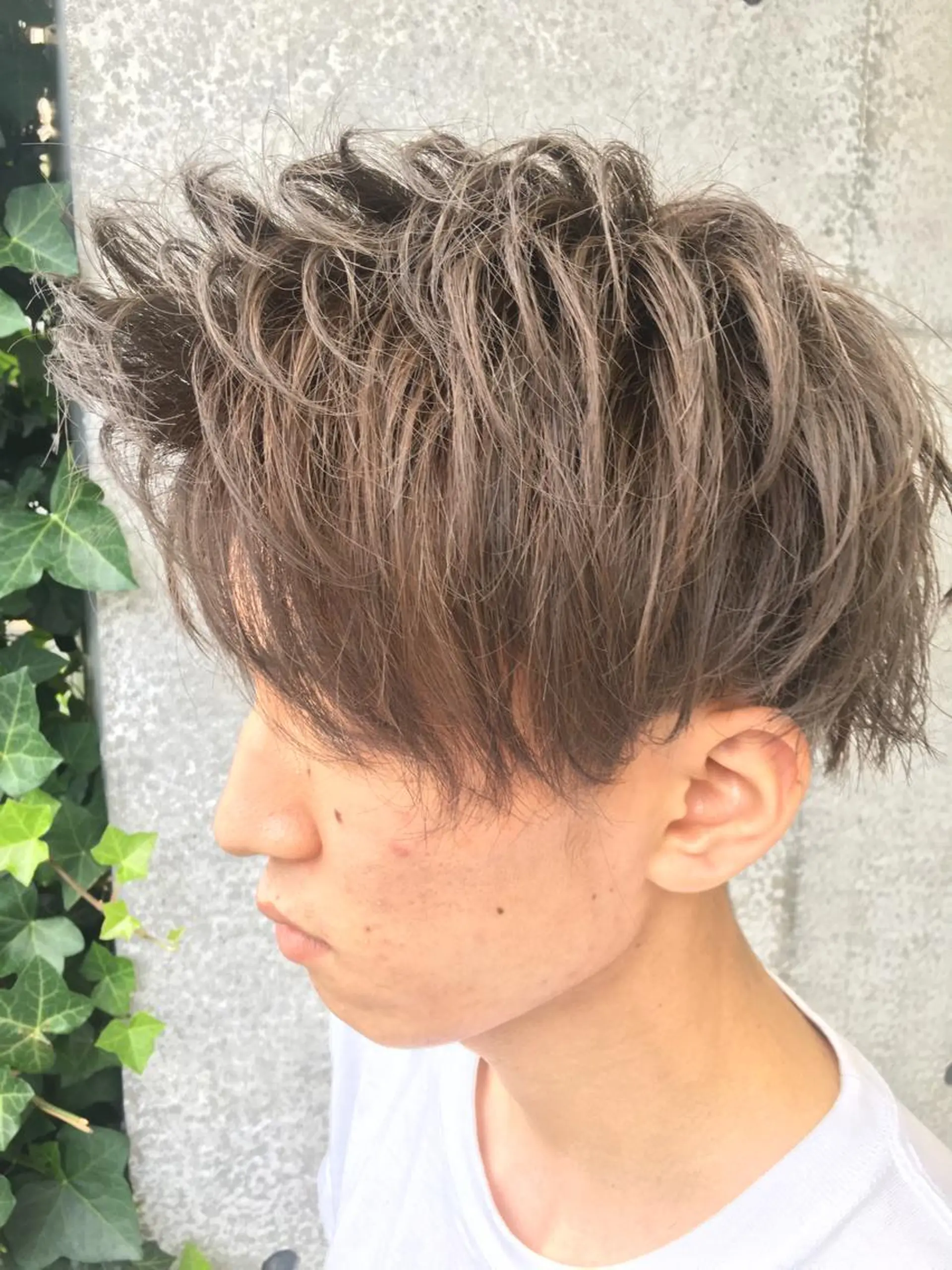 ショート カラー パーマ メンズ メンズパーマフェード シモジタカヒロのヘアスタイル