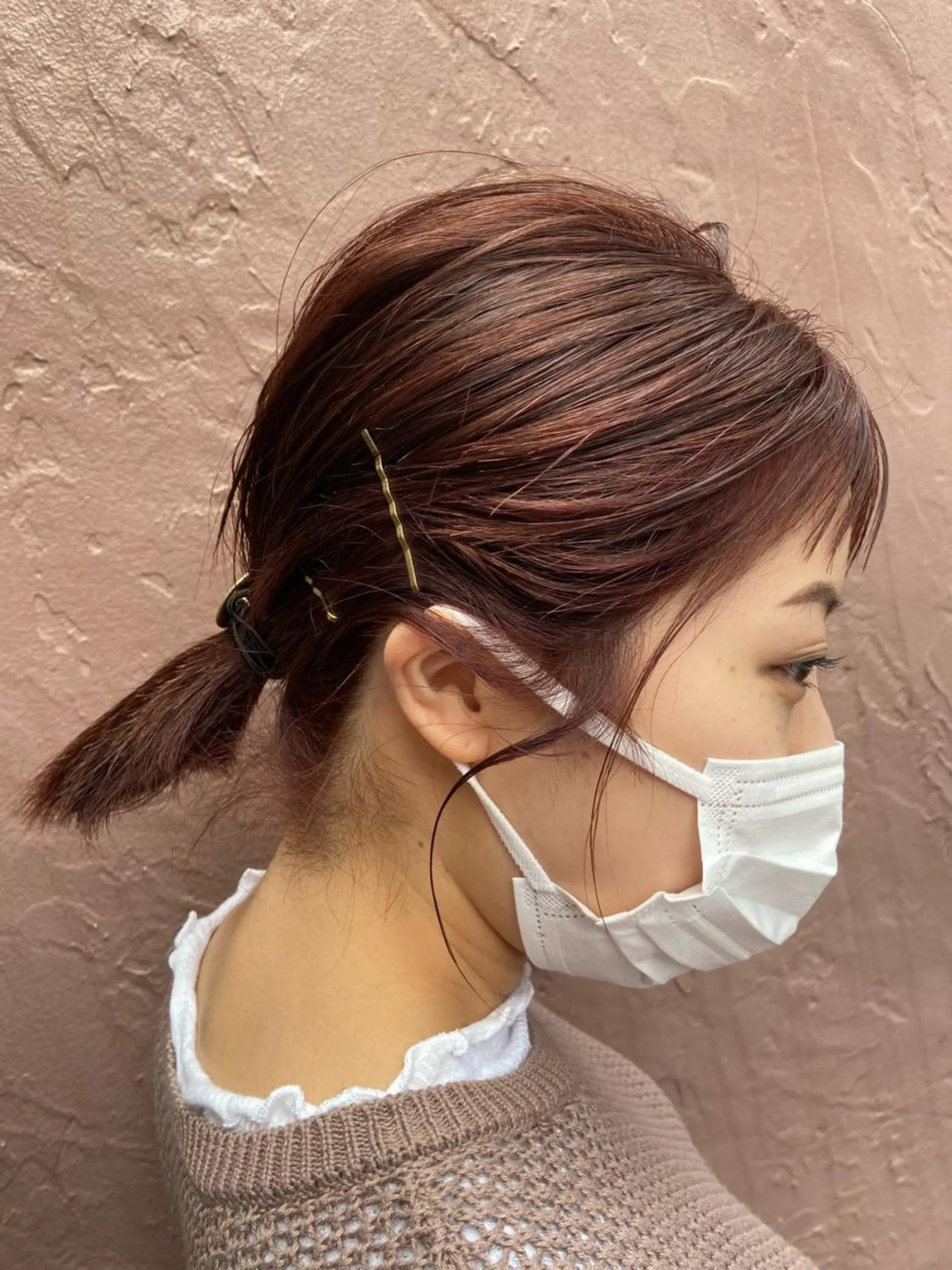 ショート カラー ブラウンカラー ピンクカラー ピンクブラウン natsumi / N°ariaのヘアスタイル