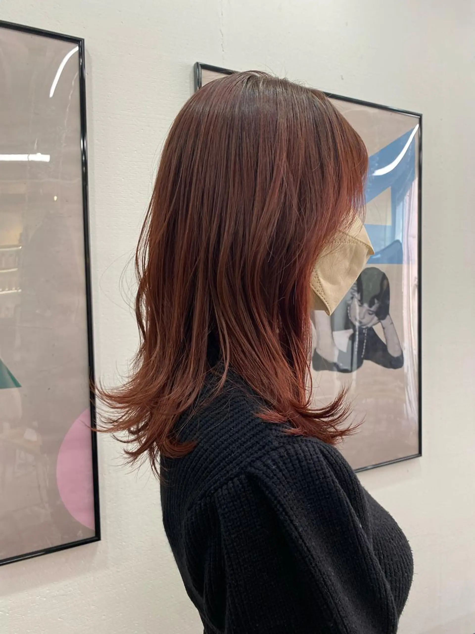 セミロング カラー ベージュカラー ブラウンカラー ピンクカラー ヘアカラー 暖色カラー/天神/ ヘイマサクラのヘアスタイル