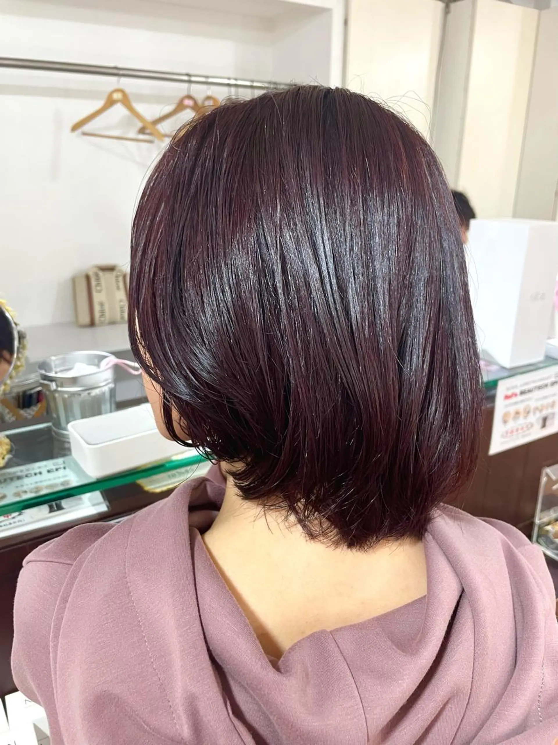 ショート カラー カシス ピンクカラー 🦋透明感 艶カラー Rie🦋のヘアスタイル