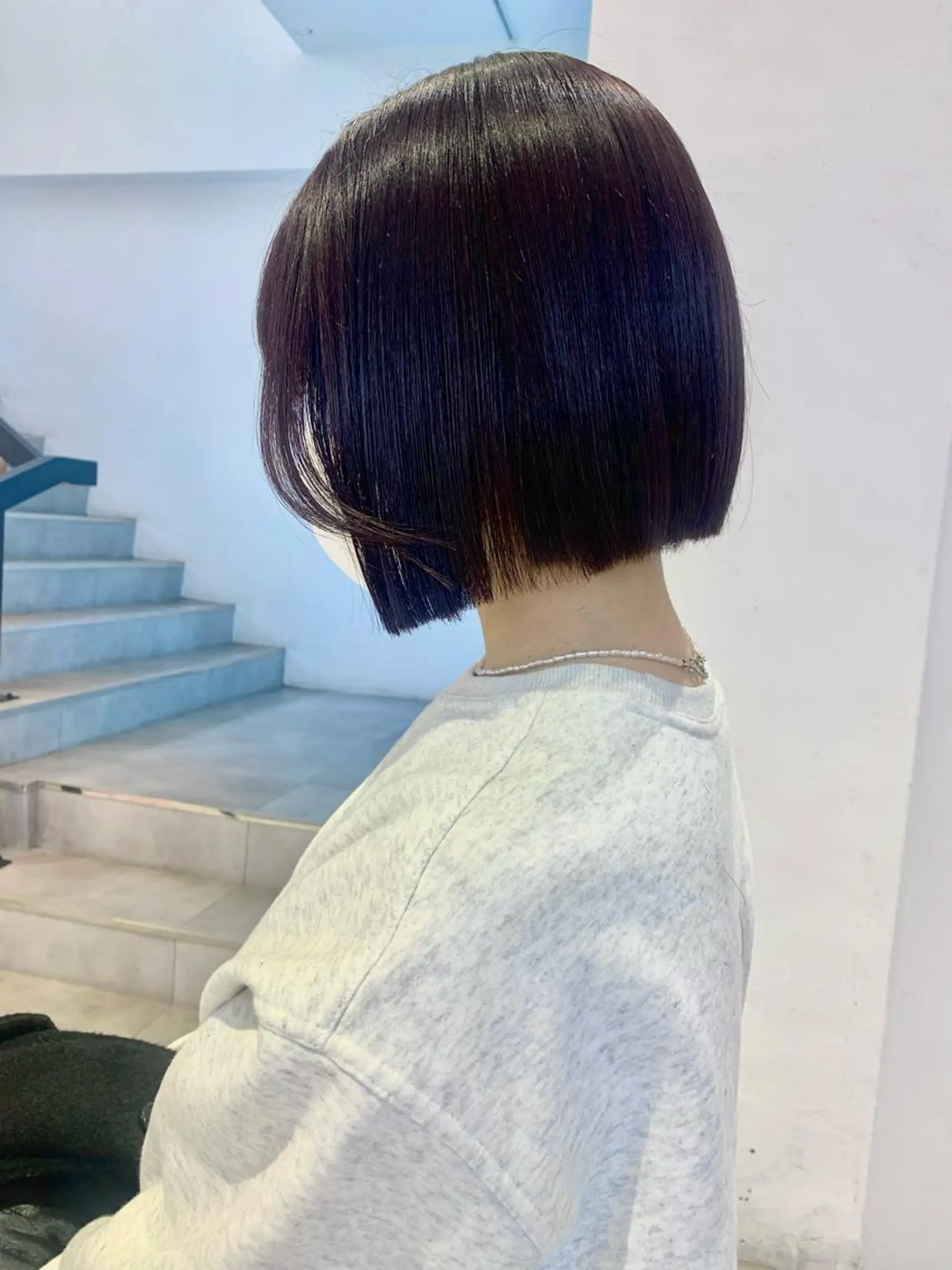 ショート カラー ボブ 顔まわりレイヤー 顔周りカット 韓国風ヘア レイヤーカット Kureha/ネイル レイヤー/酸性縮毛のヘアスタイル