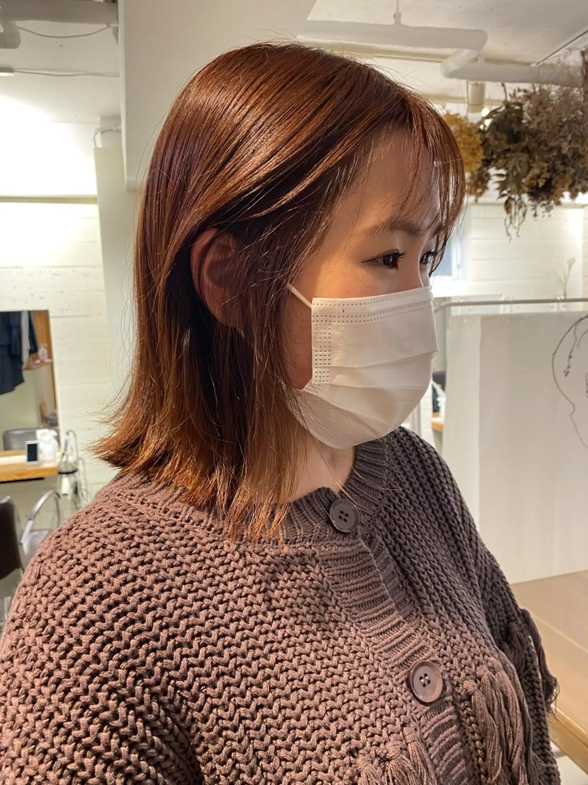ミディアム カラー ヘアアレンジ マツエク・マツパ 艶髪💫透明感カラー 🕊まやのヘアスタイル