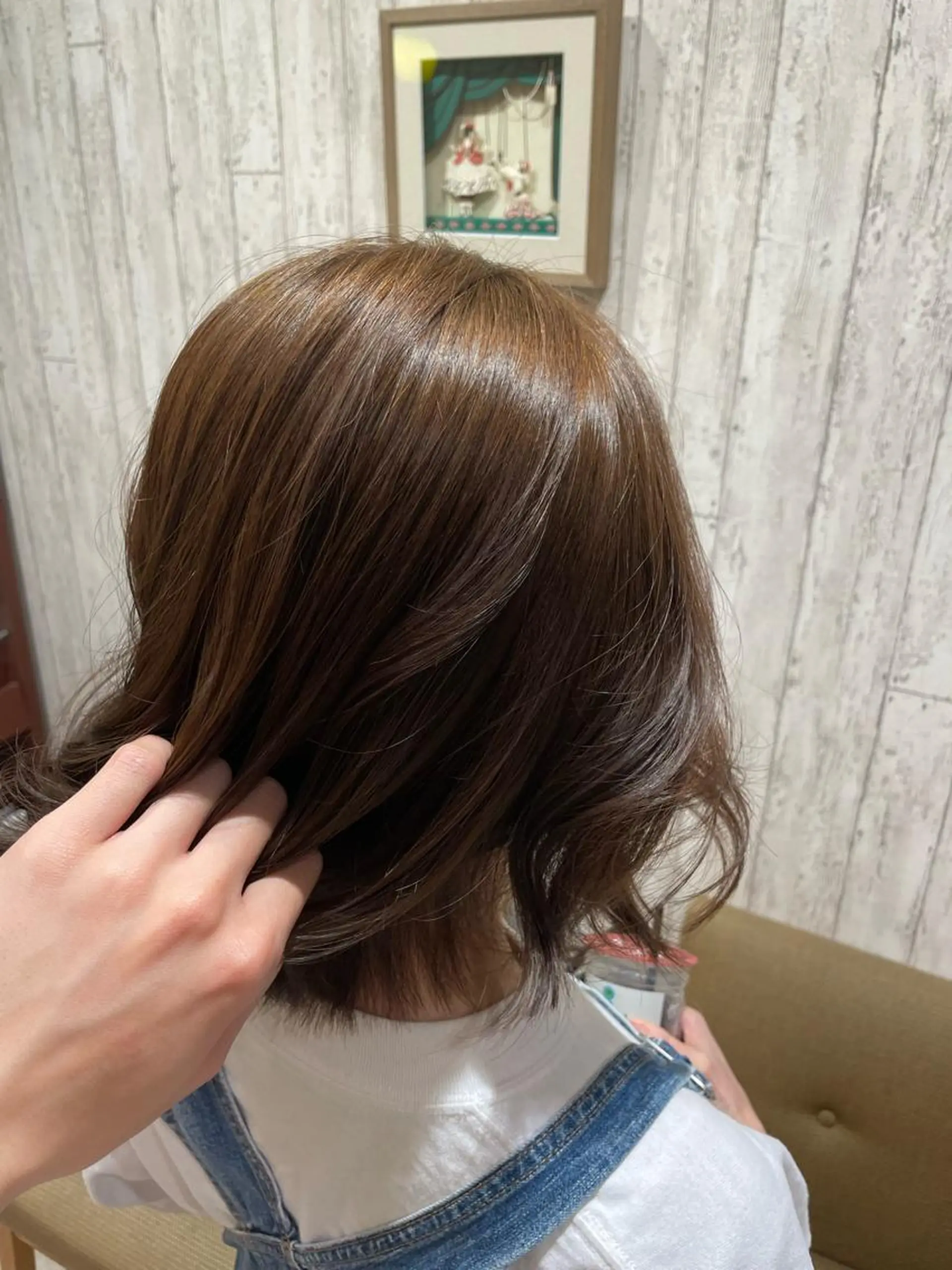 ミディアム 切りっぱなしボブ ボブ 韓国風ヘア EARTH菊名店👾 ひらのすぐるのヘアスタイル