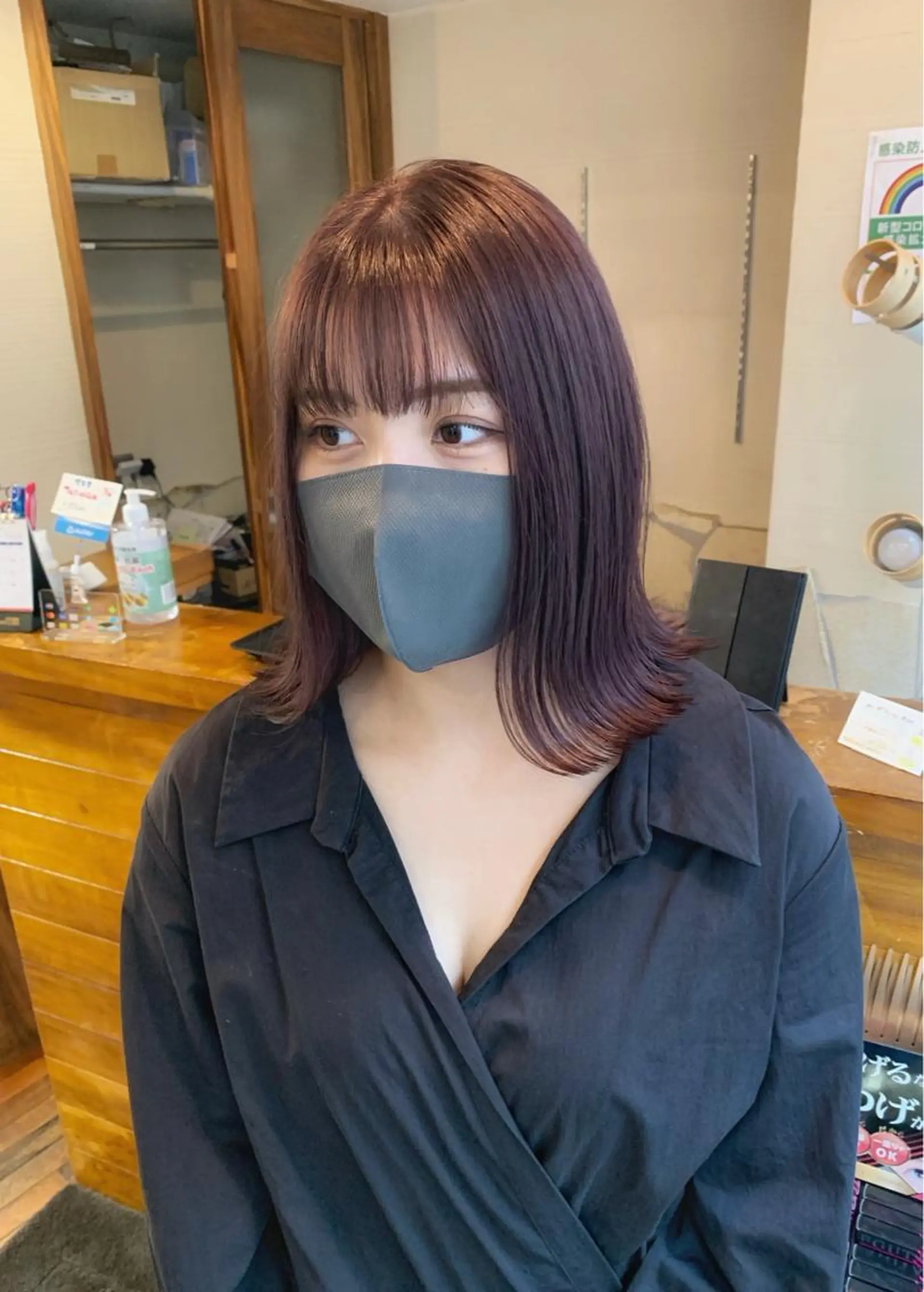 ミディアム カラー ベージュカラー ピンクカラー ピンクベージュ カット ヘアカラー トリートメント LUMO所属・矢野 晃平のヘアスタイル