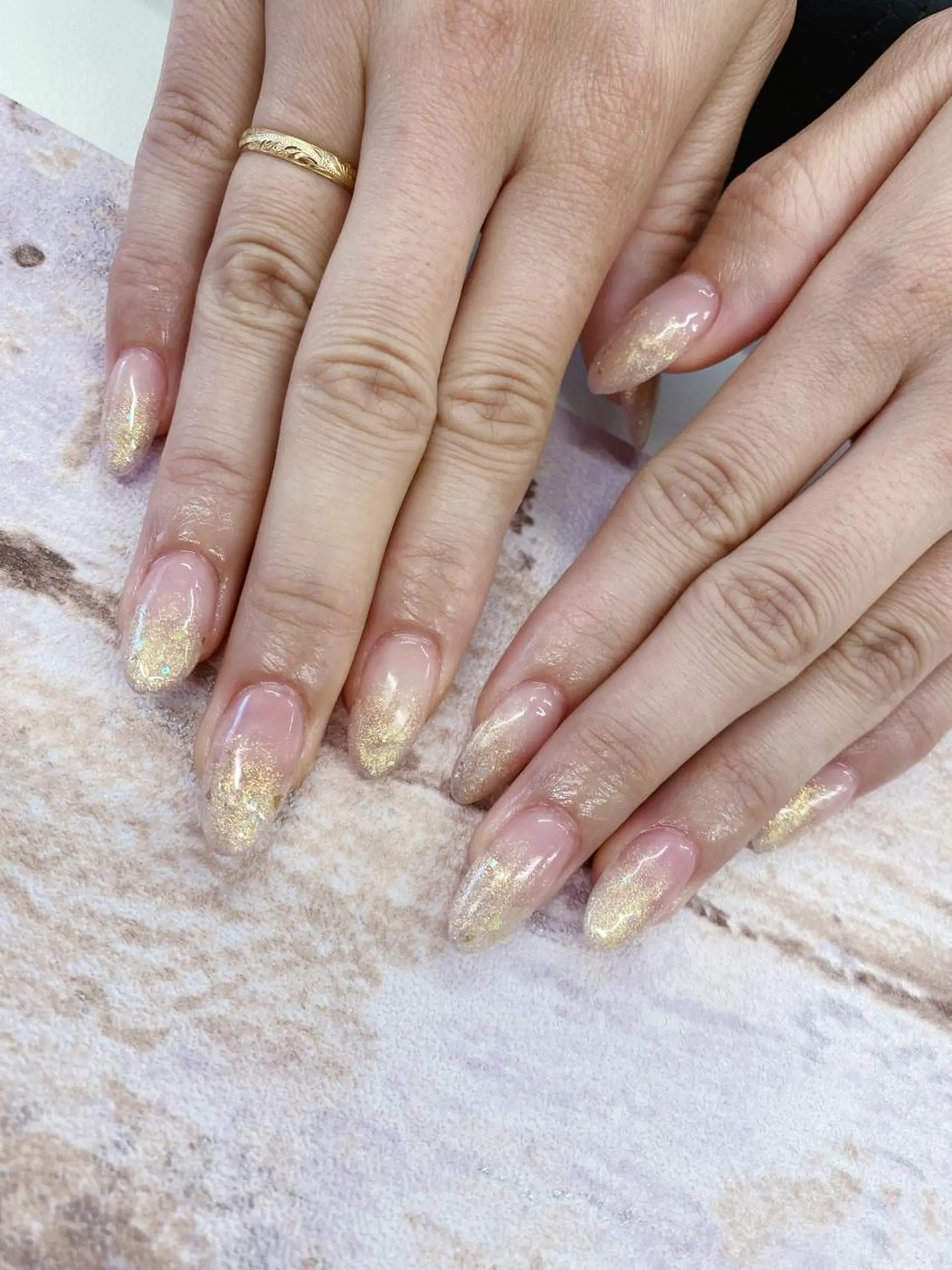 ネイル ラメ(グリッター) ラメグラデーション スカルプネイル Y nailのネイルデザイン