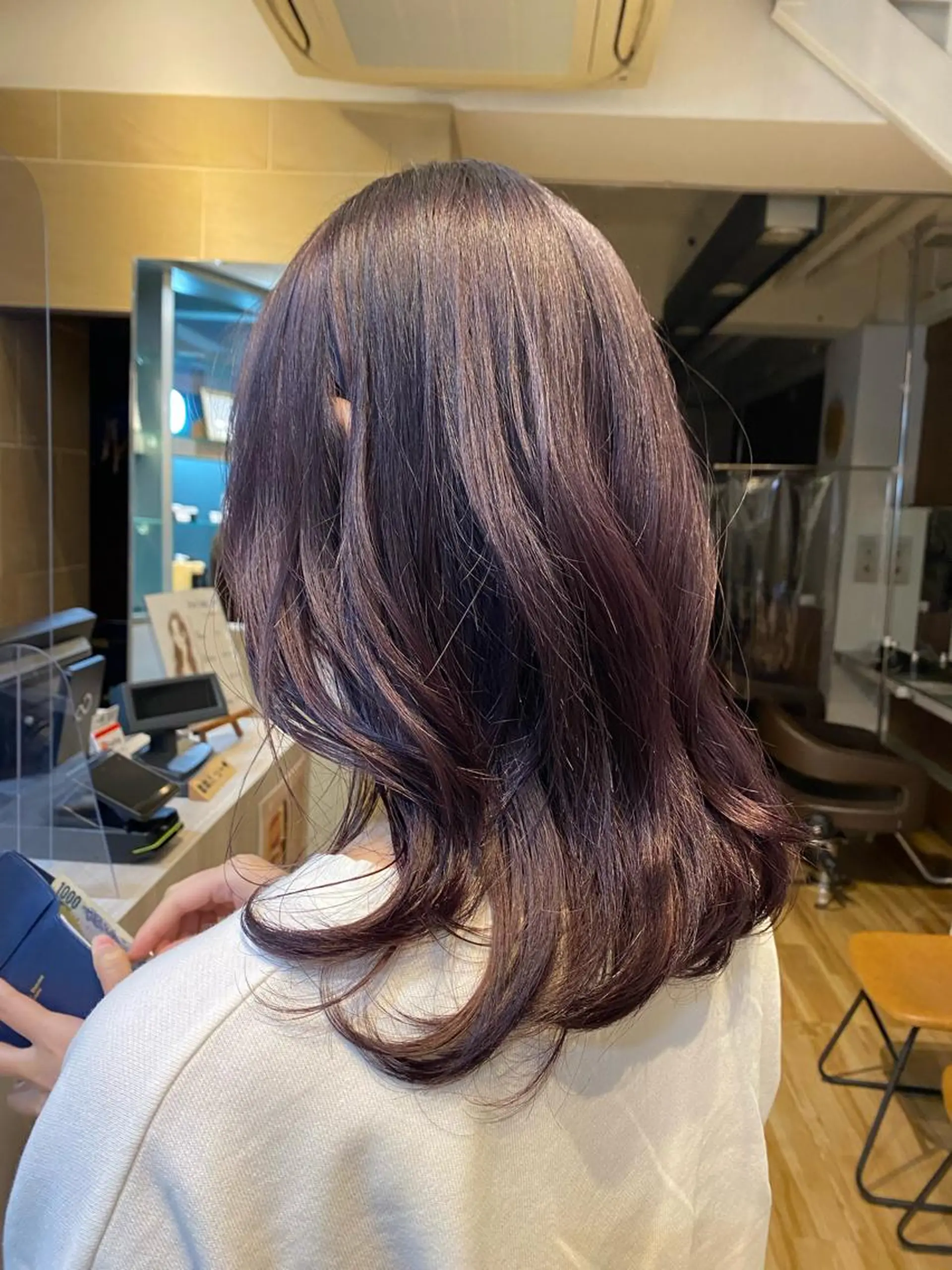 セミロング カラー のりなが れおのヘアスタイル