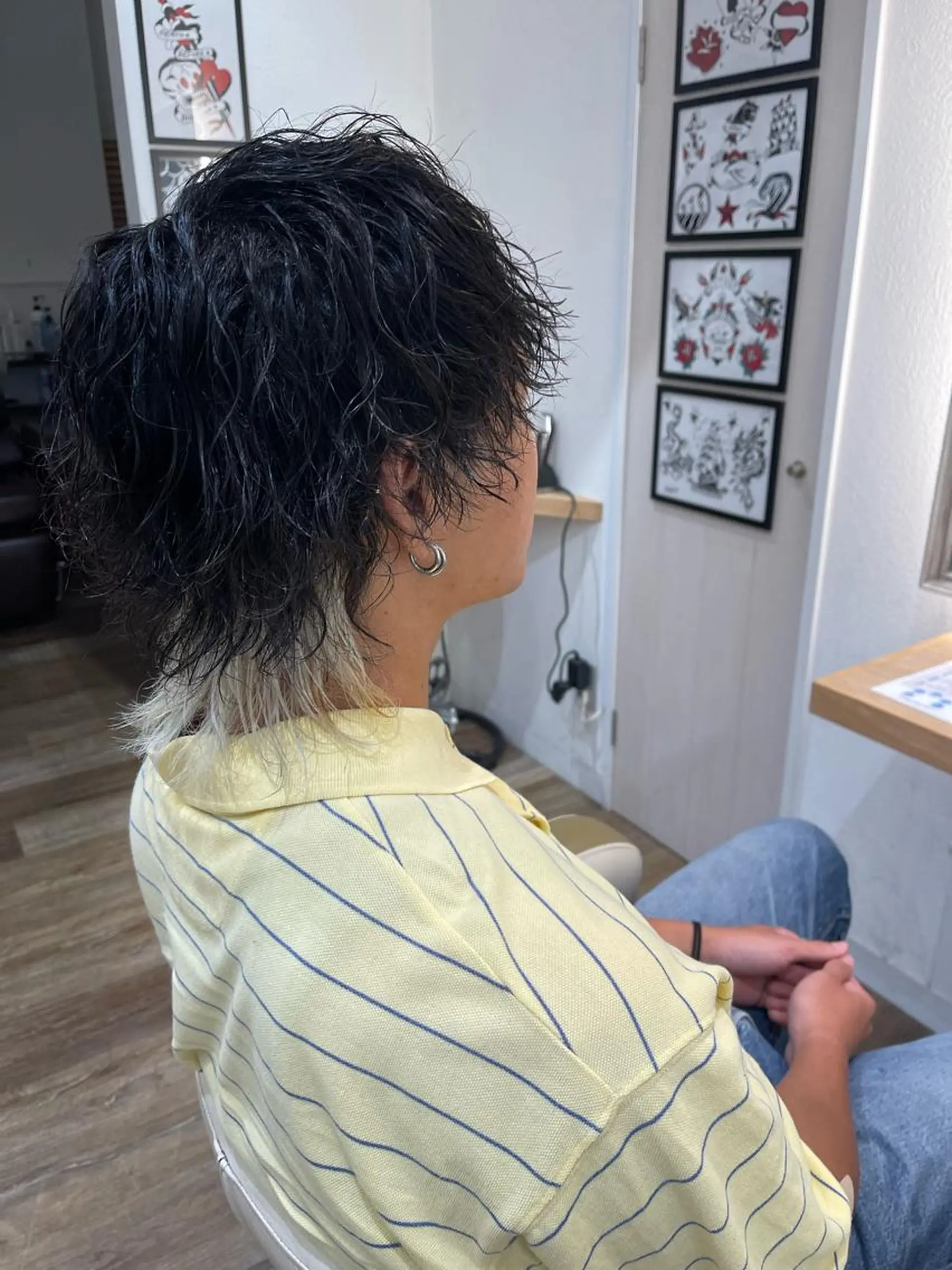 ミディアム カラー パーマ メンズ メンズパーマフェード シモジタカヒロのヘアスタイル