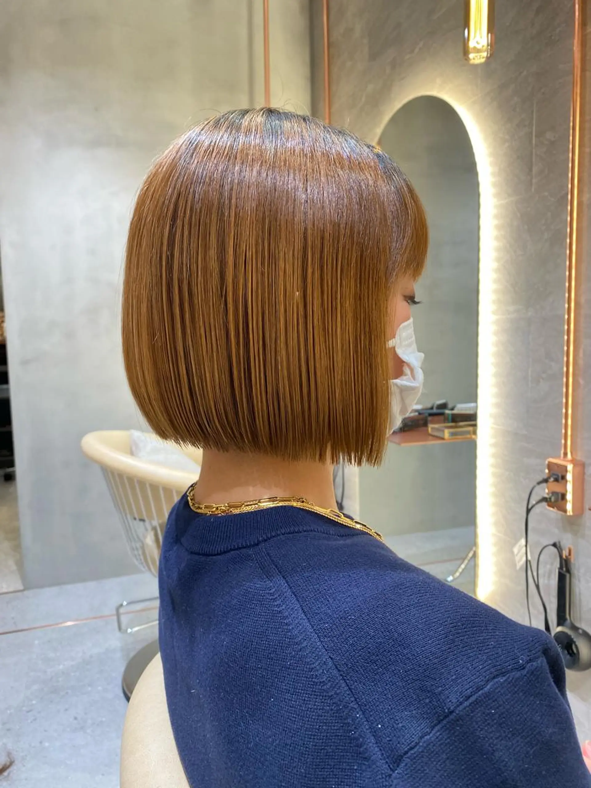 ショート R'eel所属・縮毛矯正×ぱつっと ボブ🌈鶴田陸斗のヘアスタイル