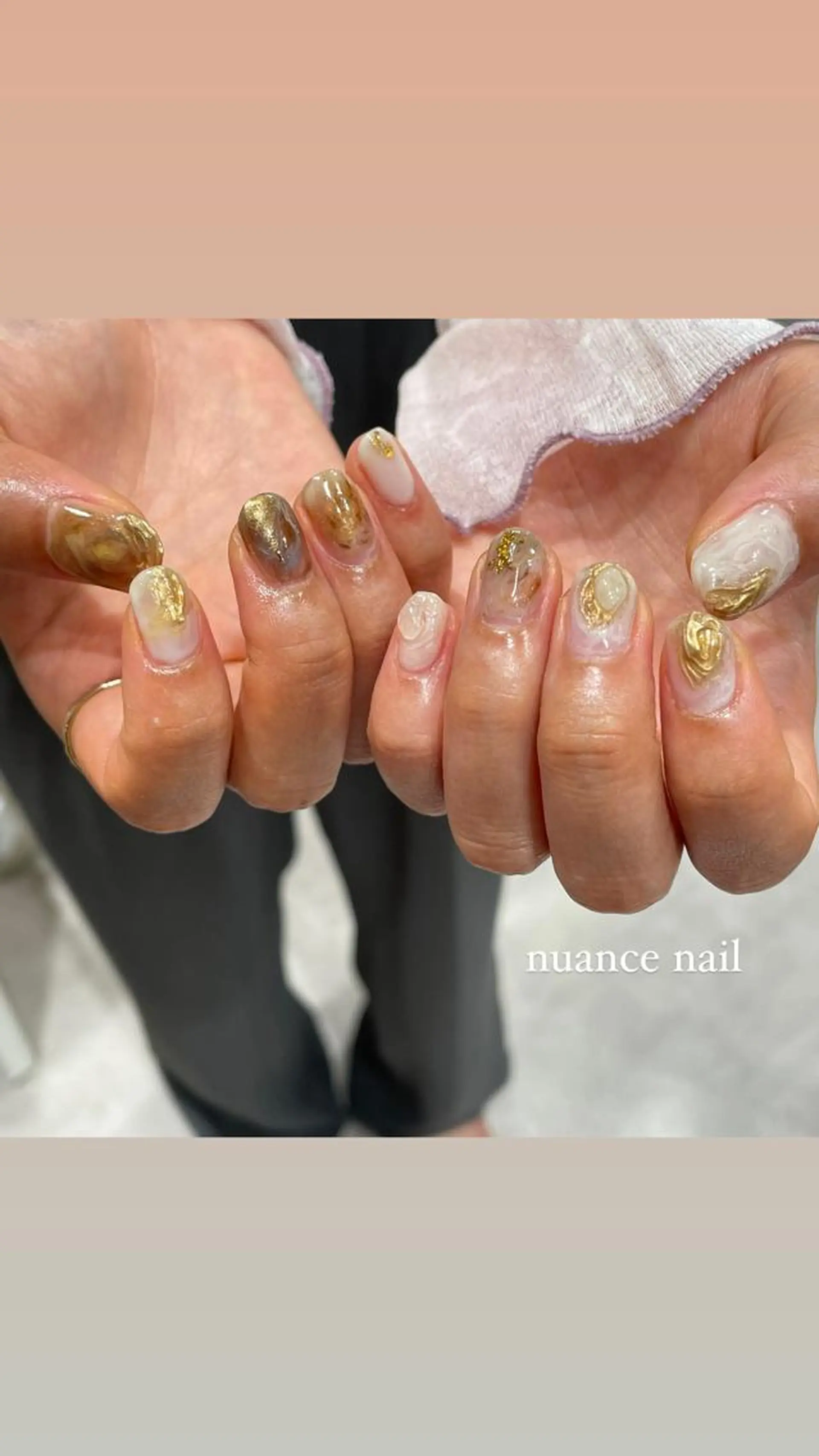 ネイル ハンドネイル 淡色ネイル 🎀moeのネイルデザイン