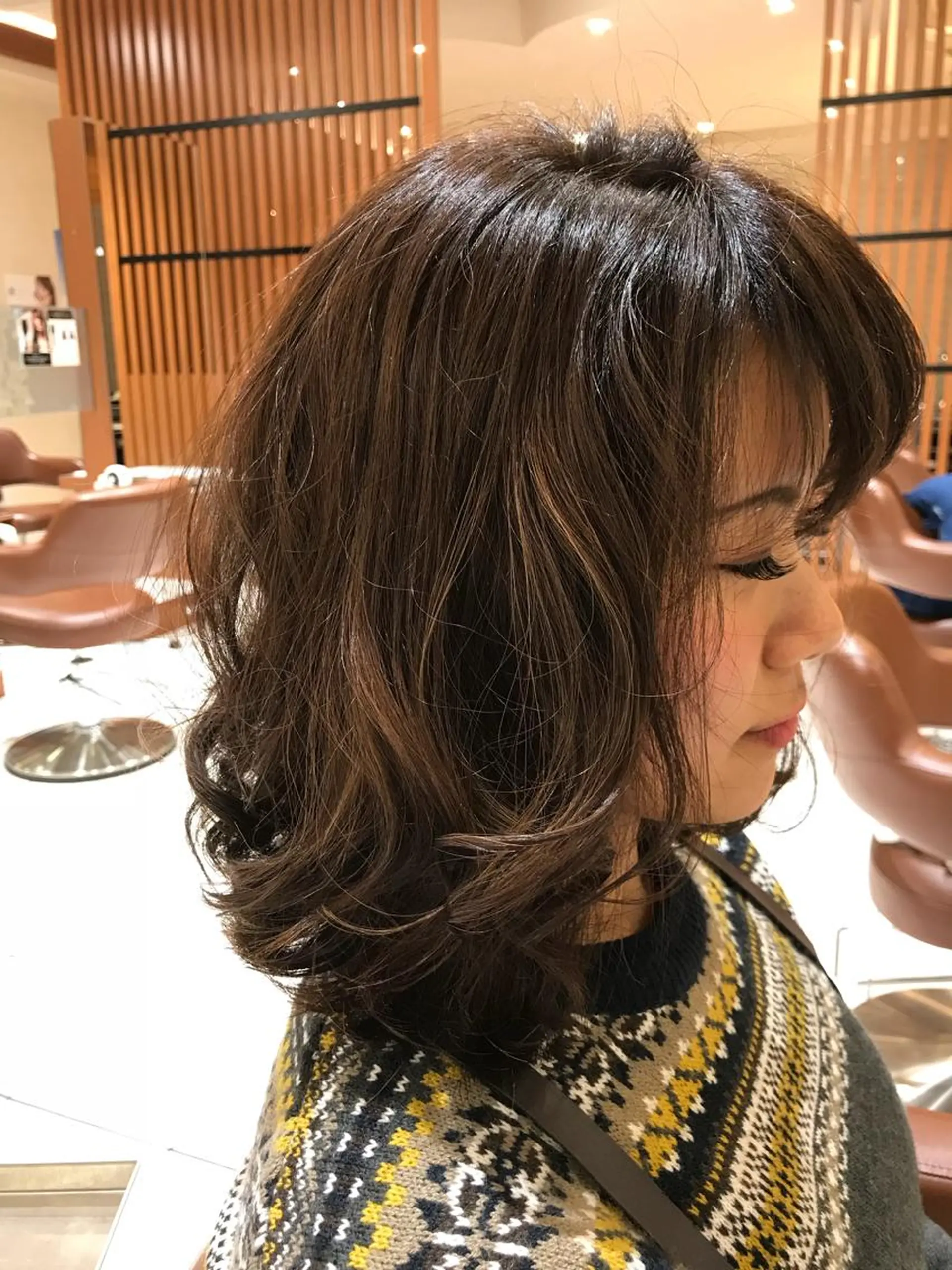 ミディアム カラー ヘアアレンジ テラモト カズヨシのヘアスタイル