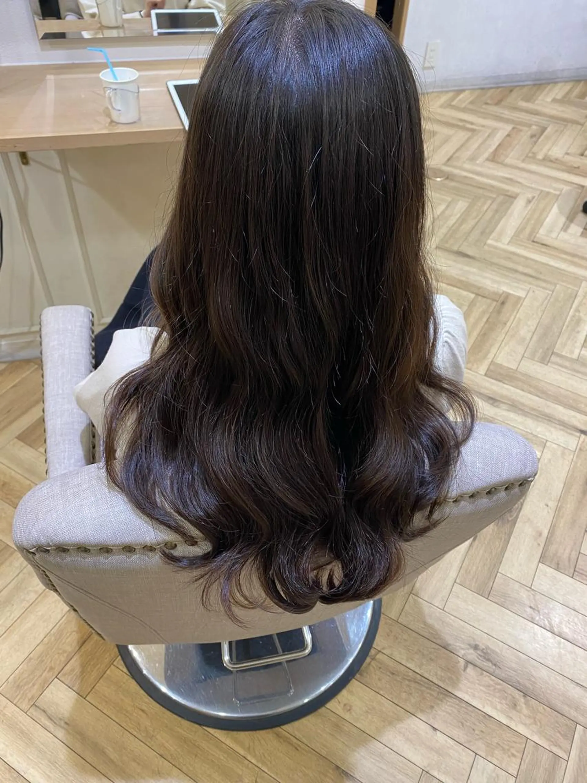 ロング ヨシンモリ カット ヘアカラー トリートメント 韓国ヘア🇰🇷 SAYAのヘアスタイル