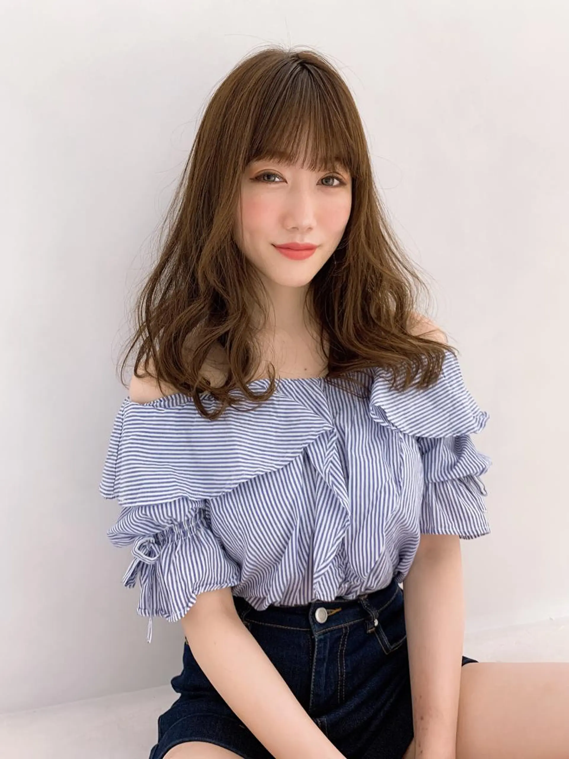 ロング アッシュ アッシュブラウン 【髪質改善特化】 新宿/縮毛矯正/セラのヘアスタイル