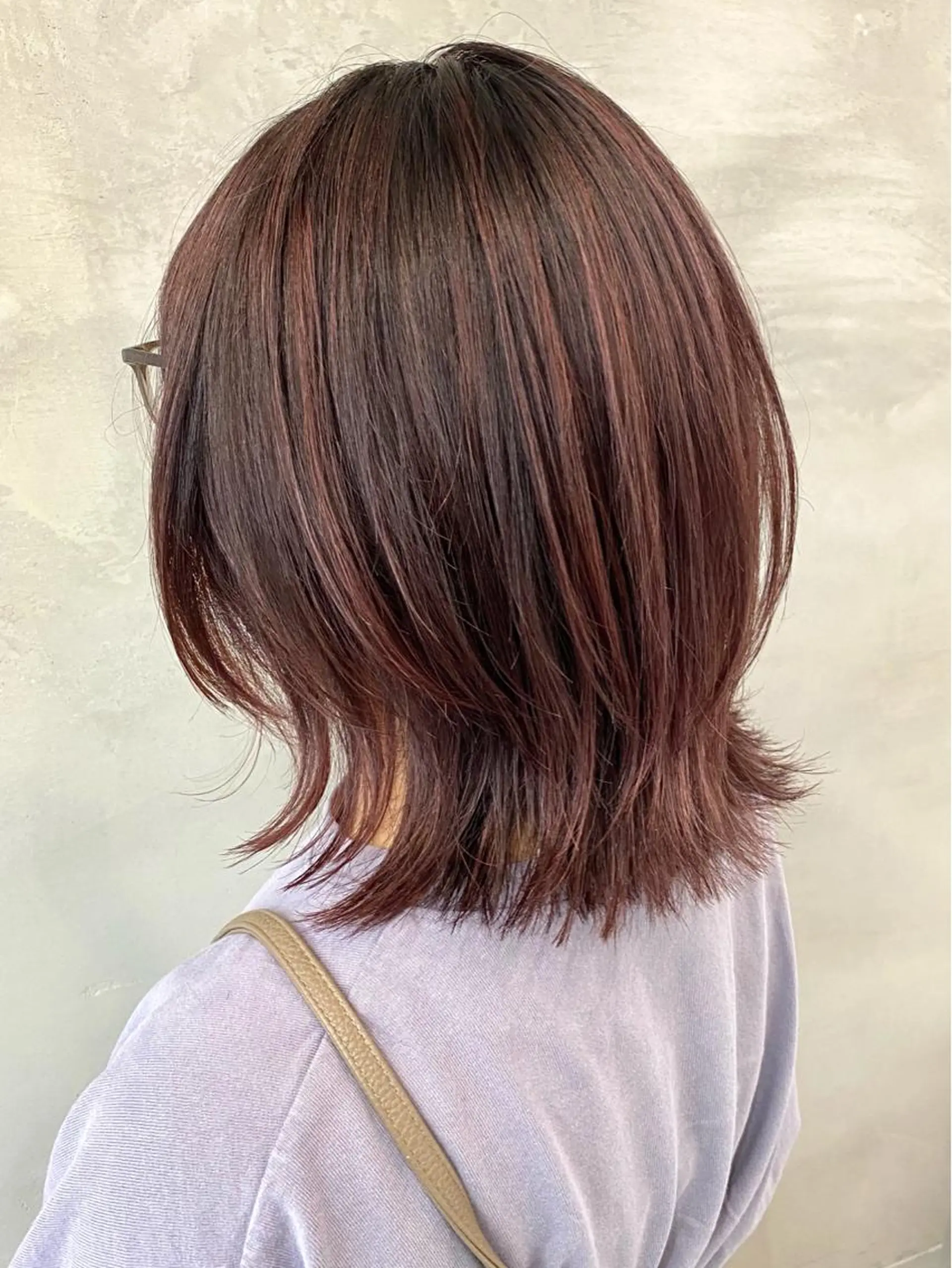 ミディアム カラー ハイライトカラー ピンクカラー ハイライト ウルフカット カット ヘアカラー トリートメント pesca 長町南店 OIKAWAのヘアスタイル