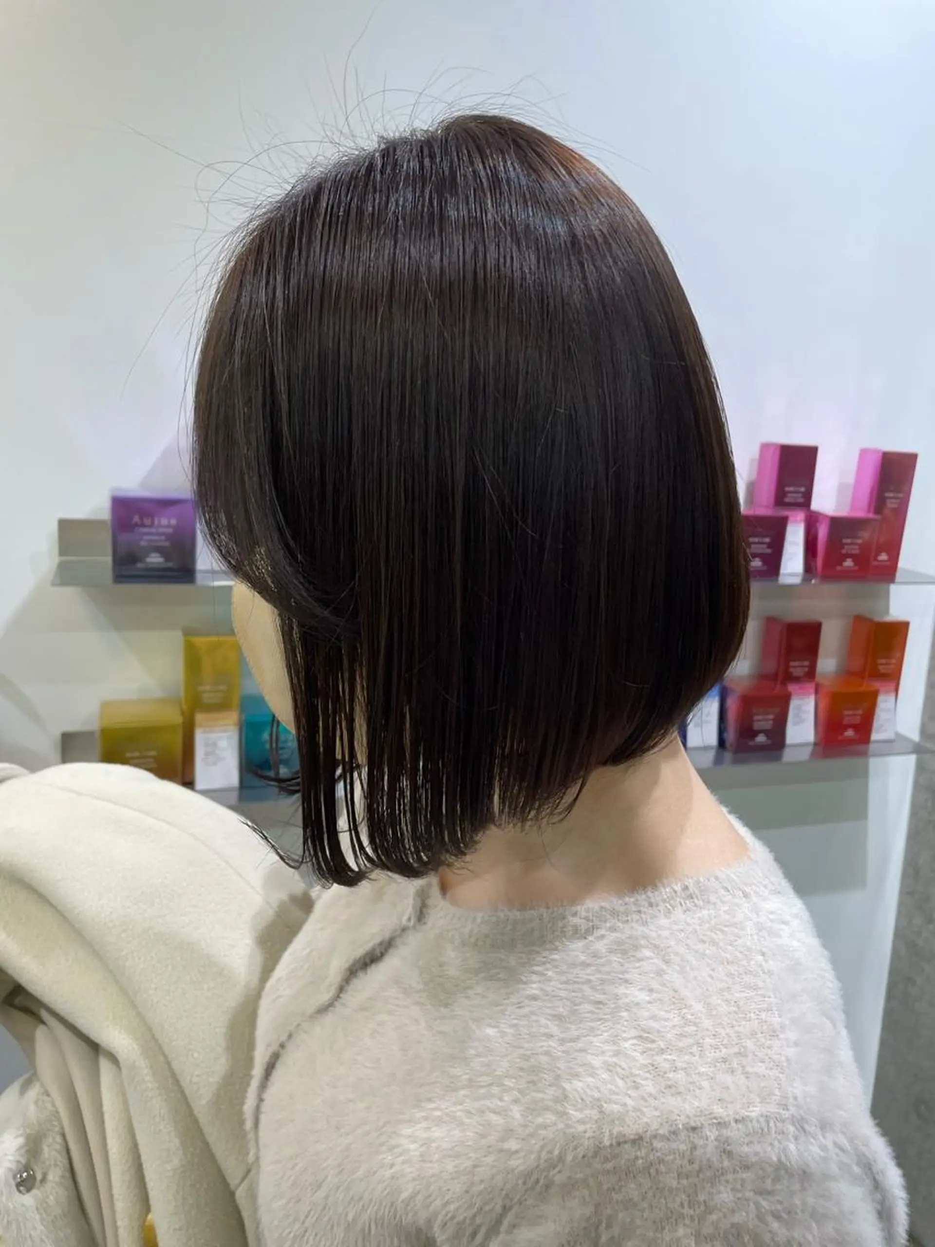 ショート カラー ボブ 髪質改善 トリートメント パーソナルカラー 藤本夢のヘアスタイル