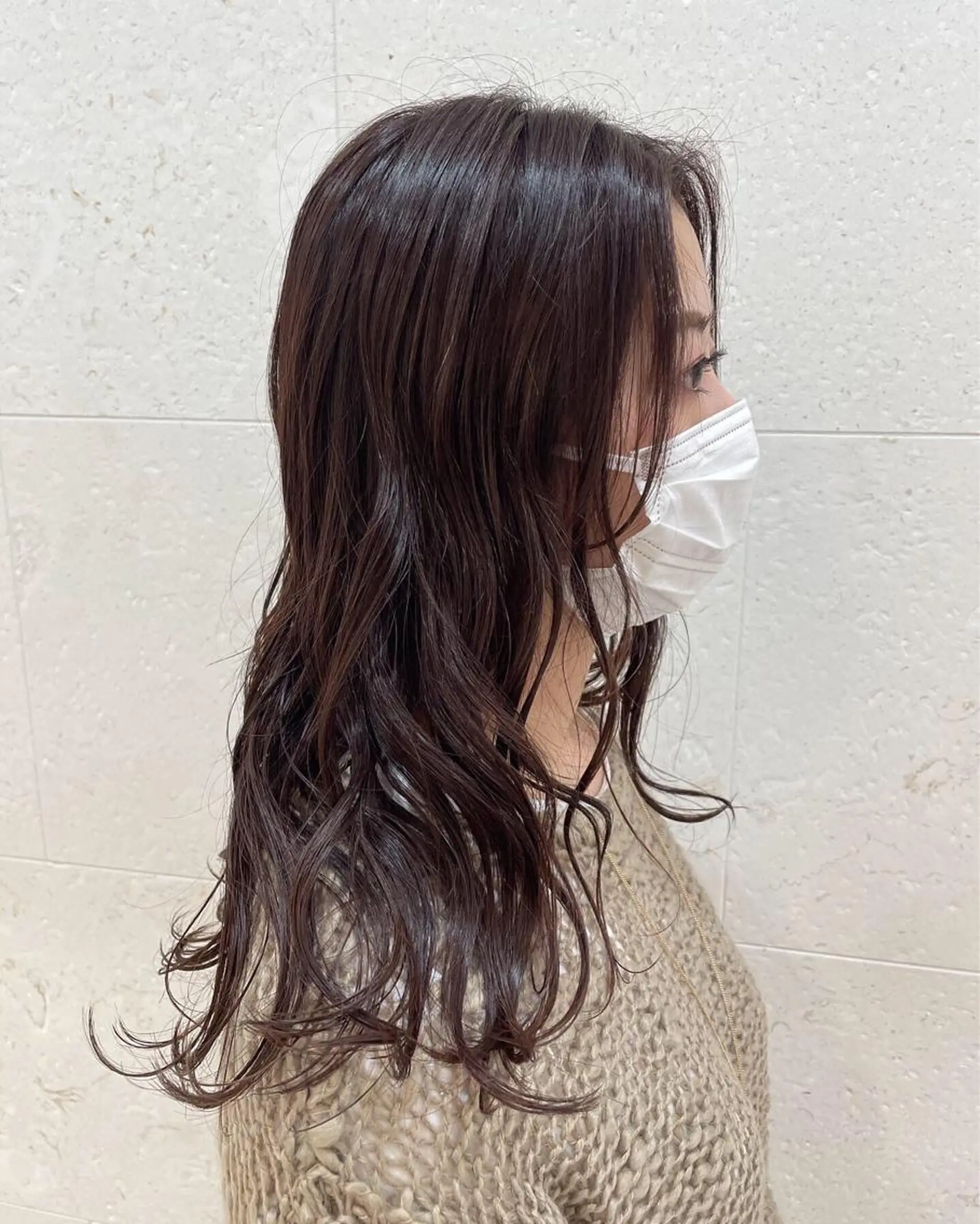 ロング カラー ベージュカラー ピンクカラー ピンクベージュ カット ヘアカラー トリートメント 斉藤 貴也のヘアスタイル