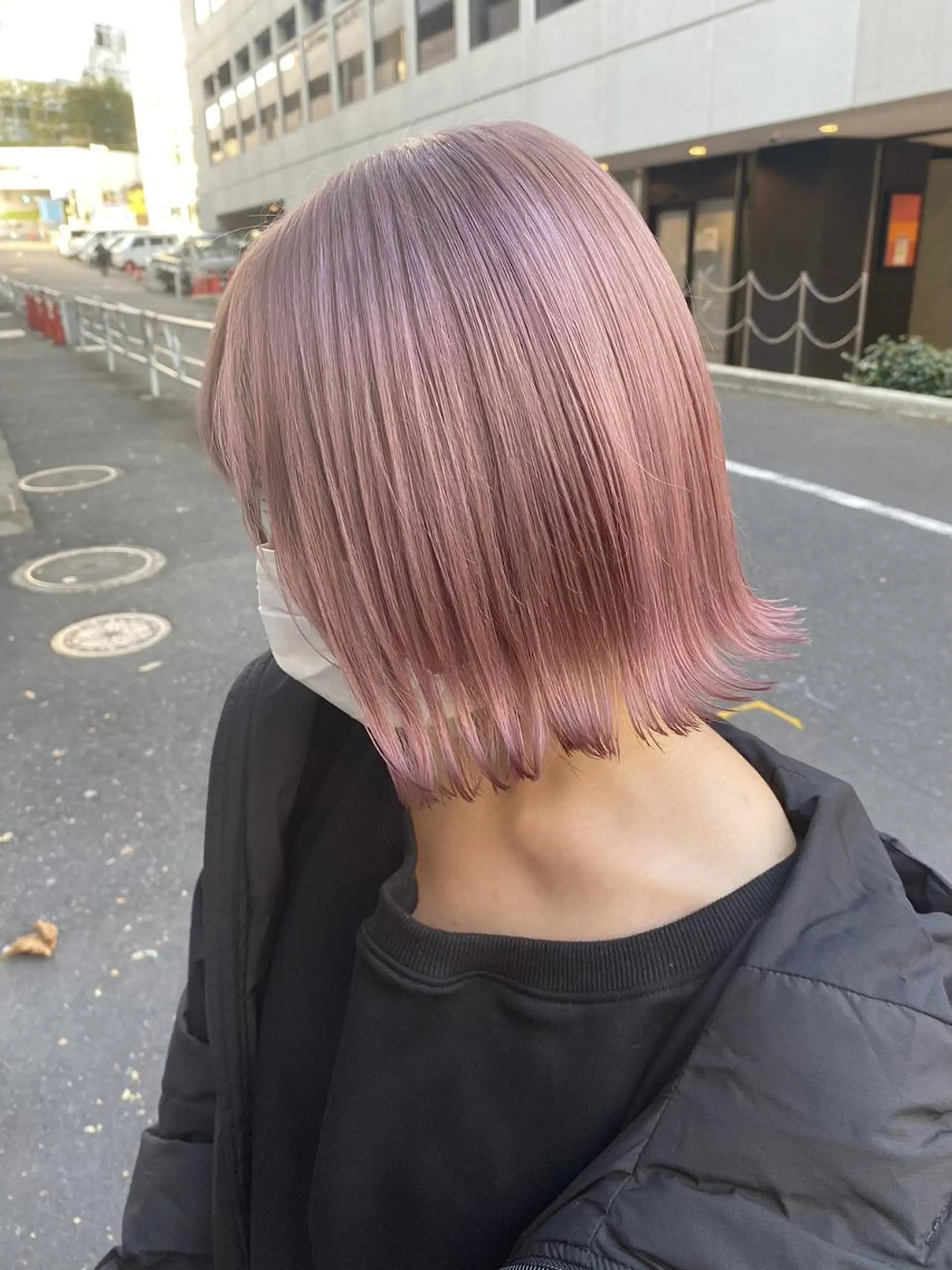 カラー セミロング 🍒透明感カラー🌨 🥕ハイトーンカラーのヘアスタイル