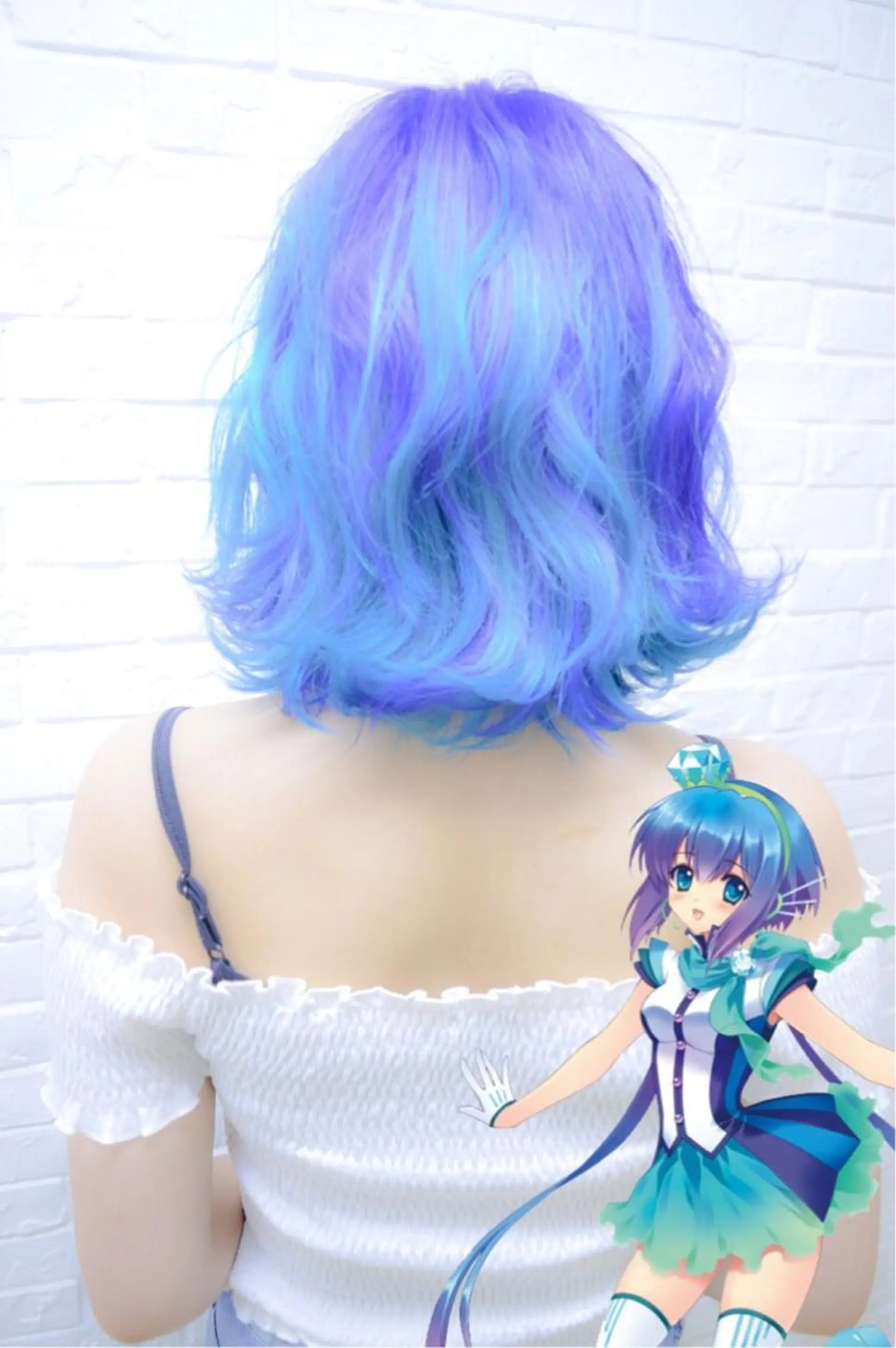 ミディアム カラー ブルーカラー メッシュ パープルカラー エクステリピート率 No.1 菊池　悠介のヘアスタイル