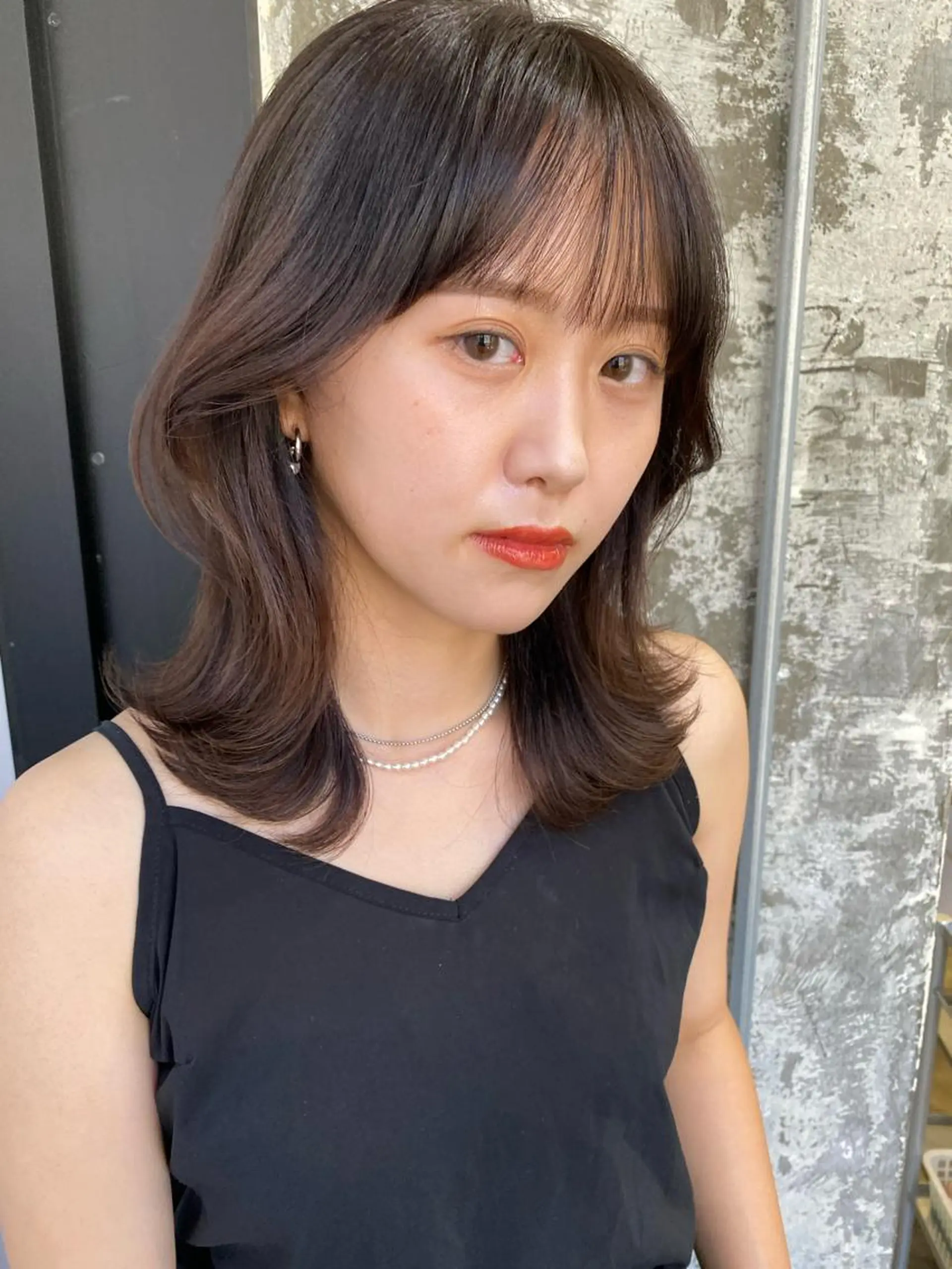 ミディアム カラー ダブルカラー ハイライトカラー インナーカラー くびれヘア ハイライト カット ヘアカラー トリートメント Pia hair Design Yakuin所属・Pia ツボイ ケイタのヘアスタイル