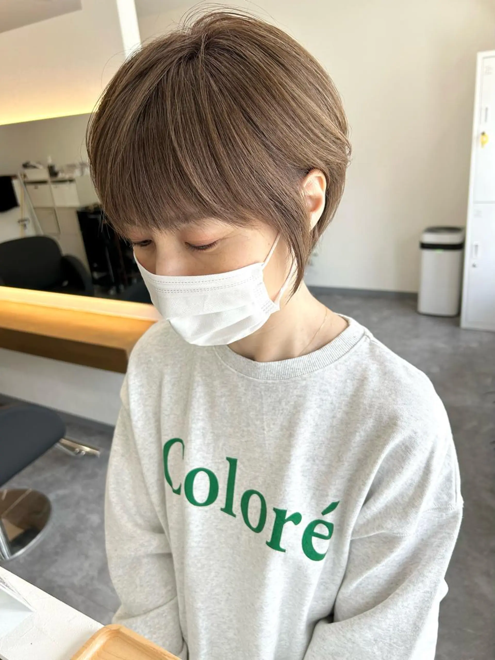ショート ショートボブ 韓国風カラー ボブ ハイライト 髪質改善 カット ヘアカラー トリートメント ヘアセット hair terra ce M奈良店のヘアスタイル