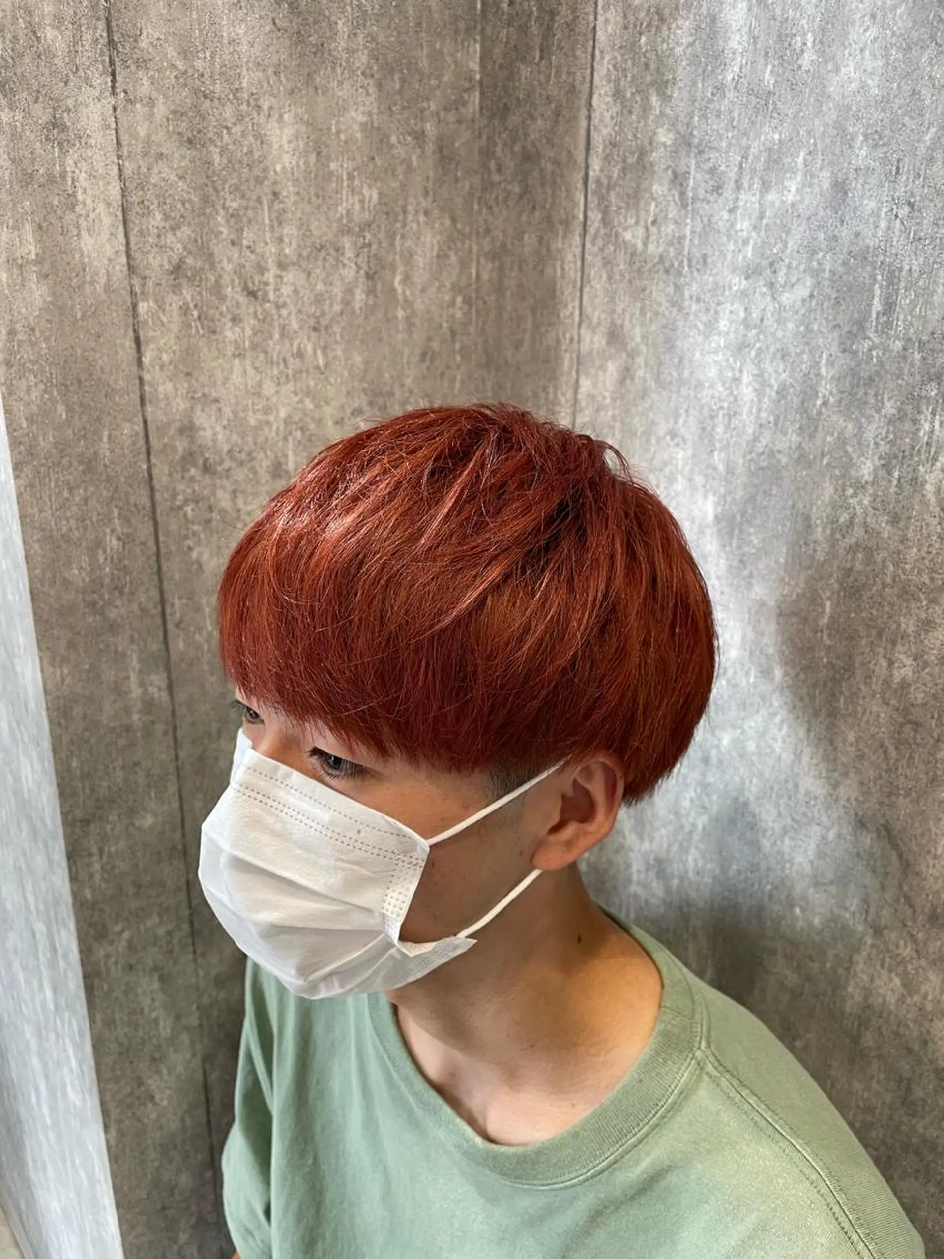 ショート カラー パーマ メンズ オレンジ レッドカラー 🔥メンズ超特化🔥 青木海斗のヘアスタイル