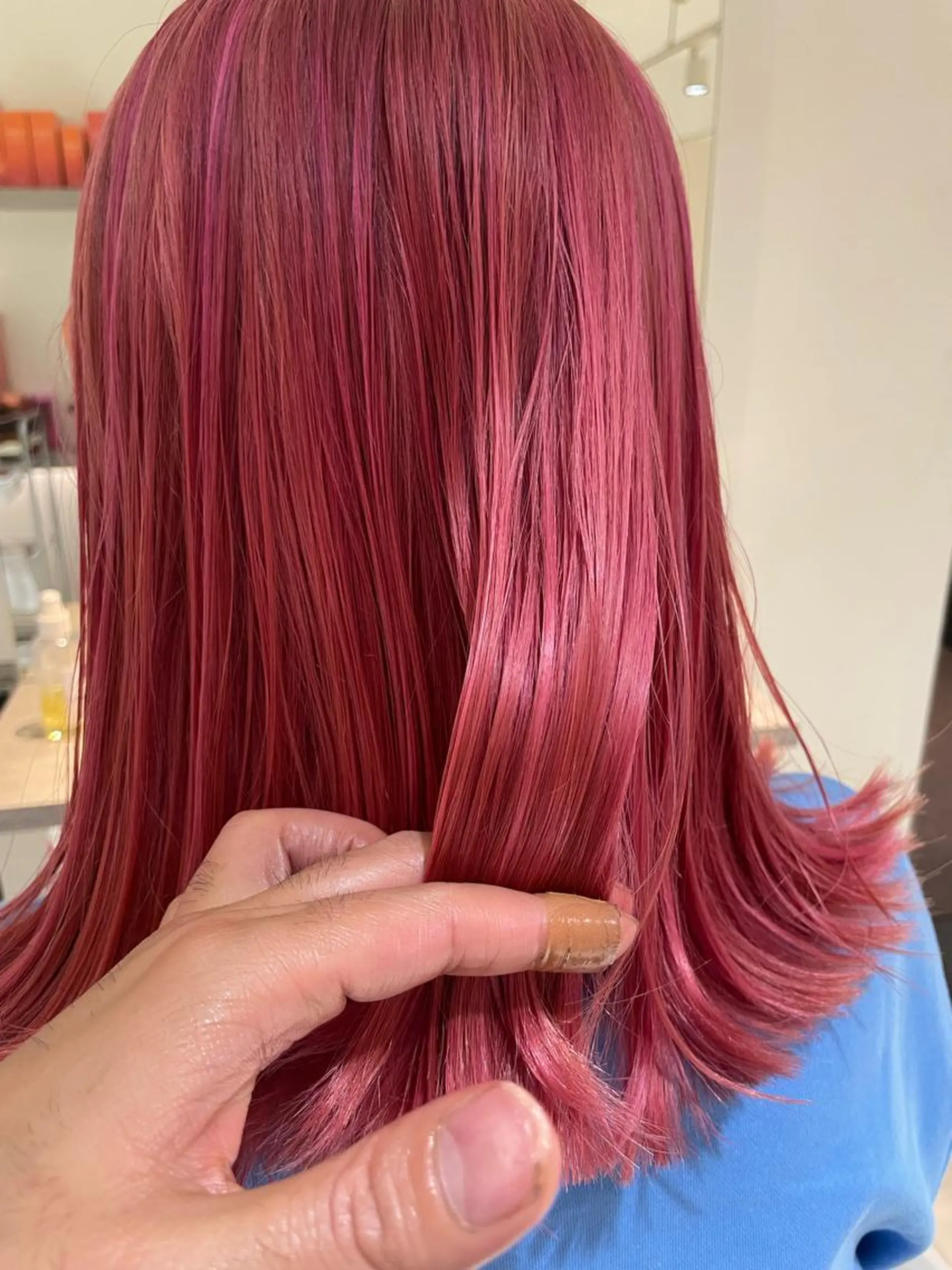 ミディアム カラー ブリーチ ケアブリーチ ダブルカラー ピンクカラー ヘアカラー トリートメント ✨髪のソムリエ✨ 岩川和生（店長）🦄のヘアスタイル