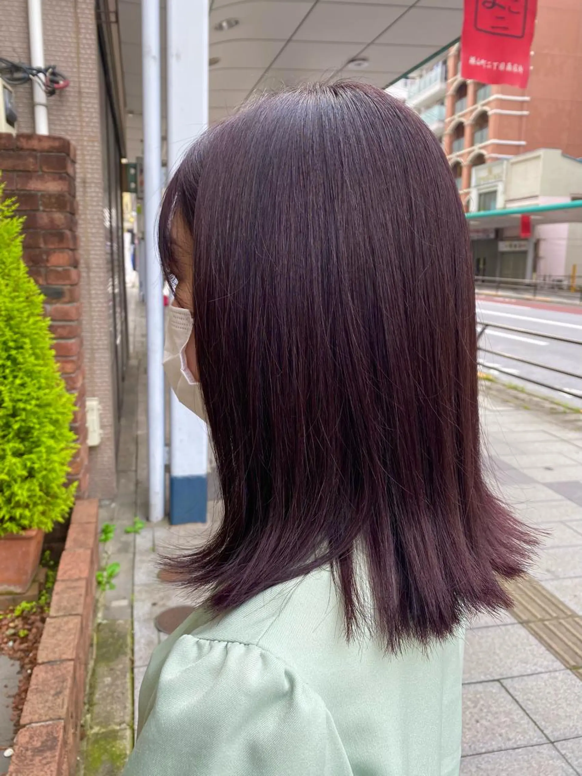 セミロング カラー バイオレットカラー 外ハネヘア ケアカラーリスト✂️ SHIAN   フジのヘアスタイル