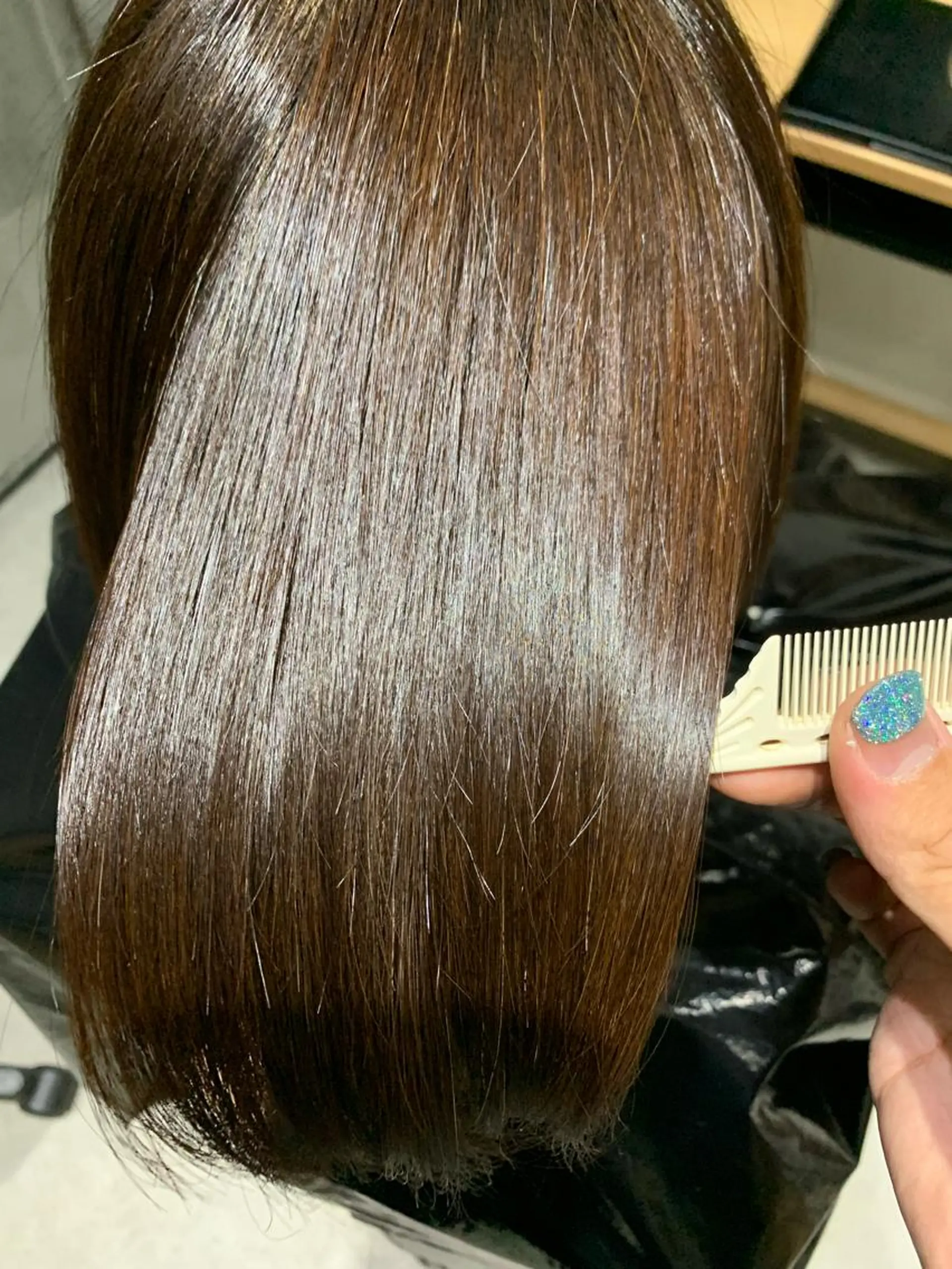 セミロング カット 縮毛矯正 トリートメント 毛流れが作れる 縮毛矯正/渡部純生のヘアスタイル