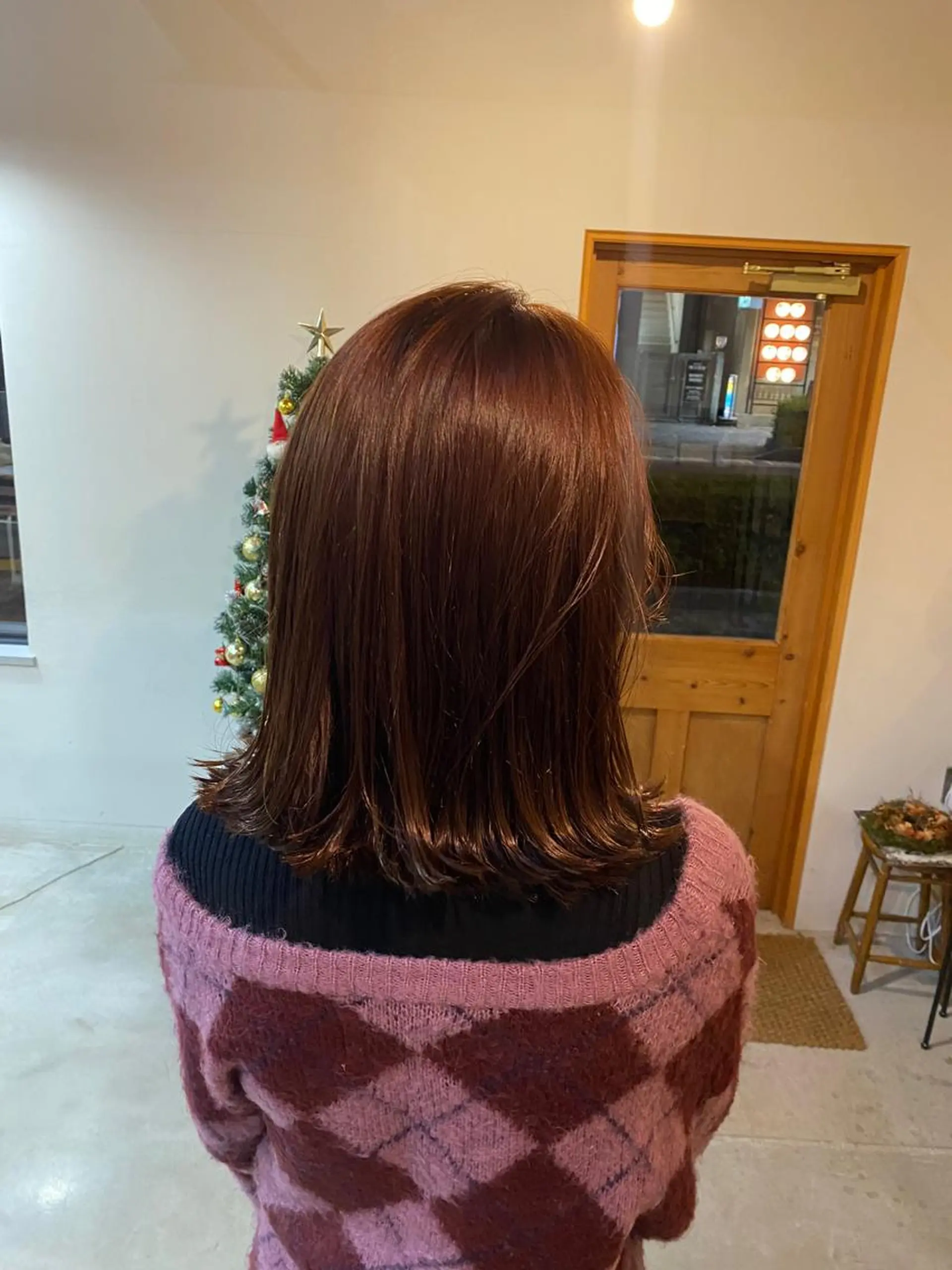 ミディアム カラー ピンクカラー パープルカラー レッドカラー DEPT 宗像あかりのヘアスタイル
