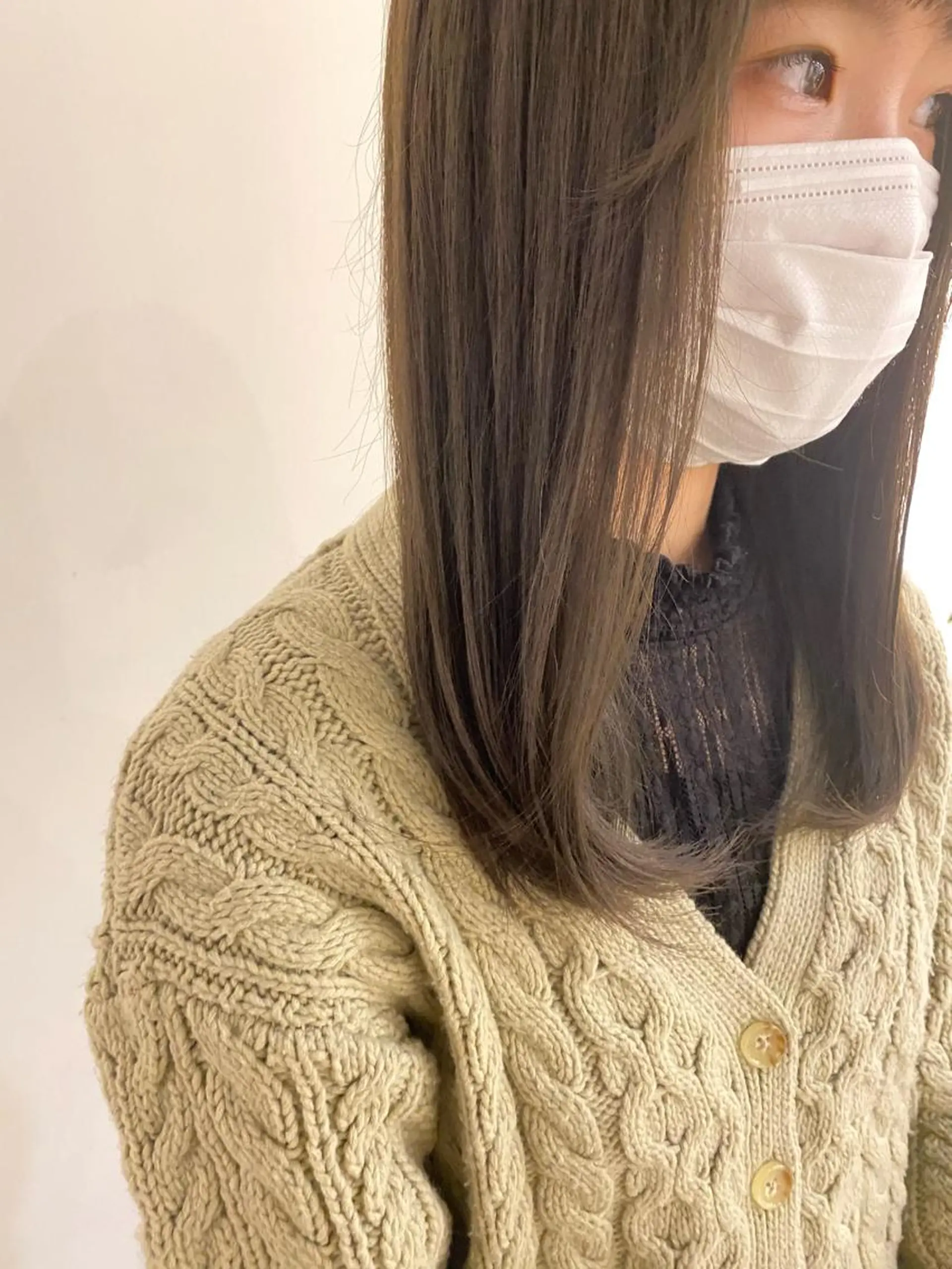 セミロング カラー ベージュカラー サイトウ アカネのヘアスタイル