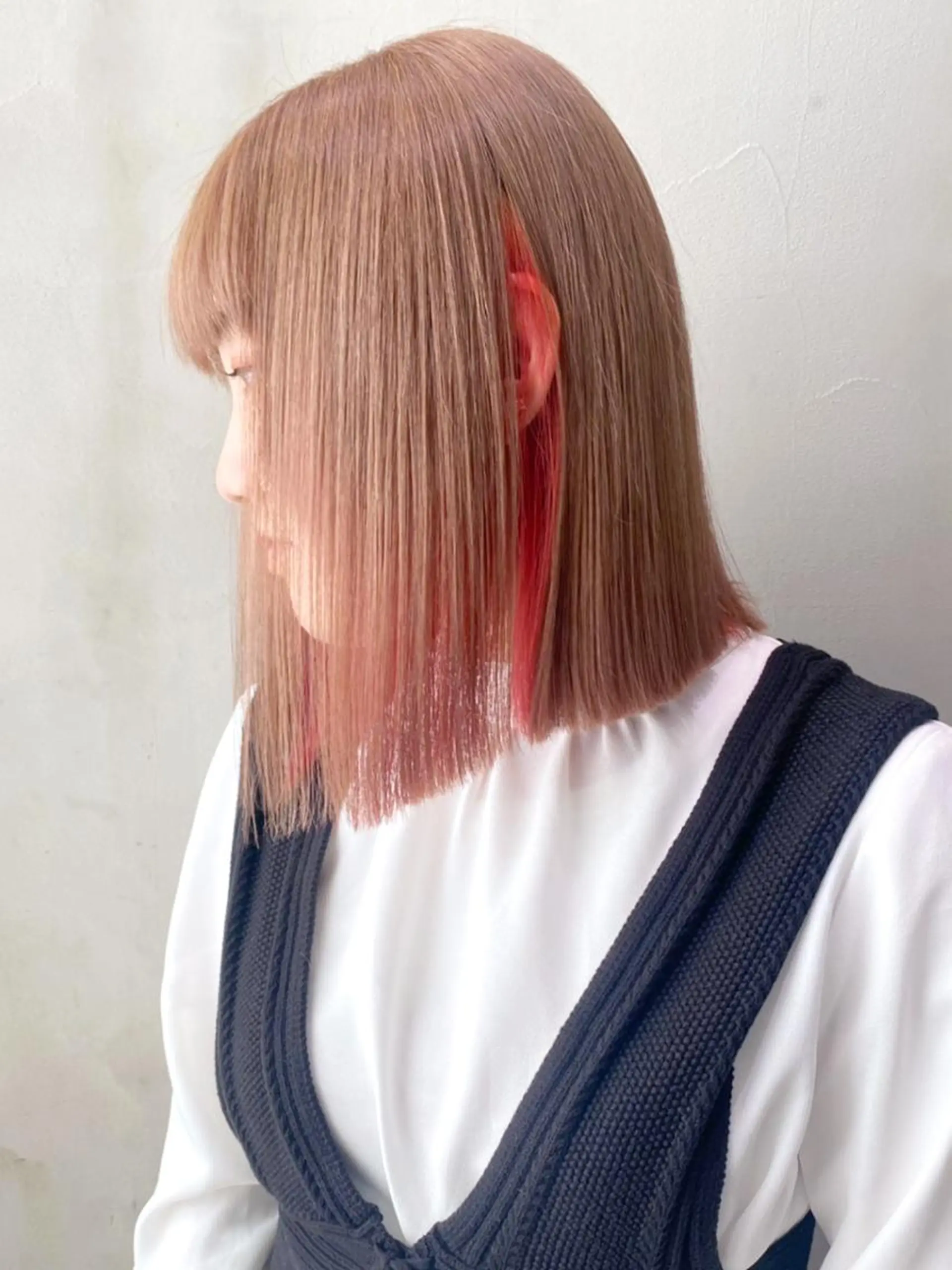 ミディアム カラー パーマ ヘアアレンジ オレンジ ITbyALBUM 松戸のヘアスタイル