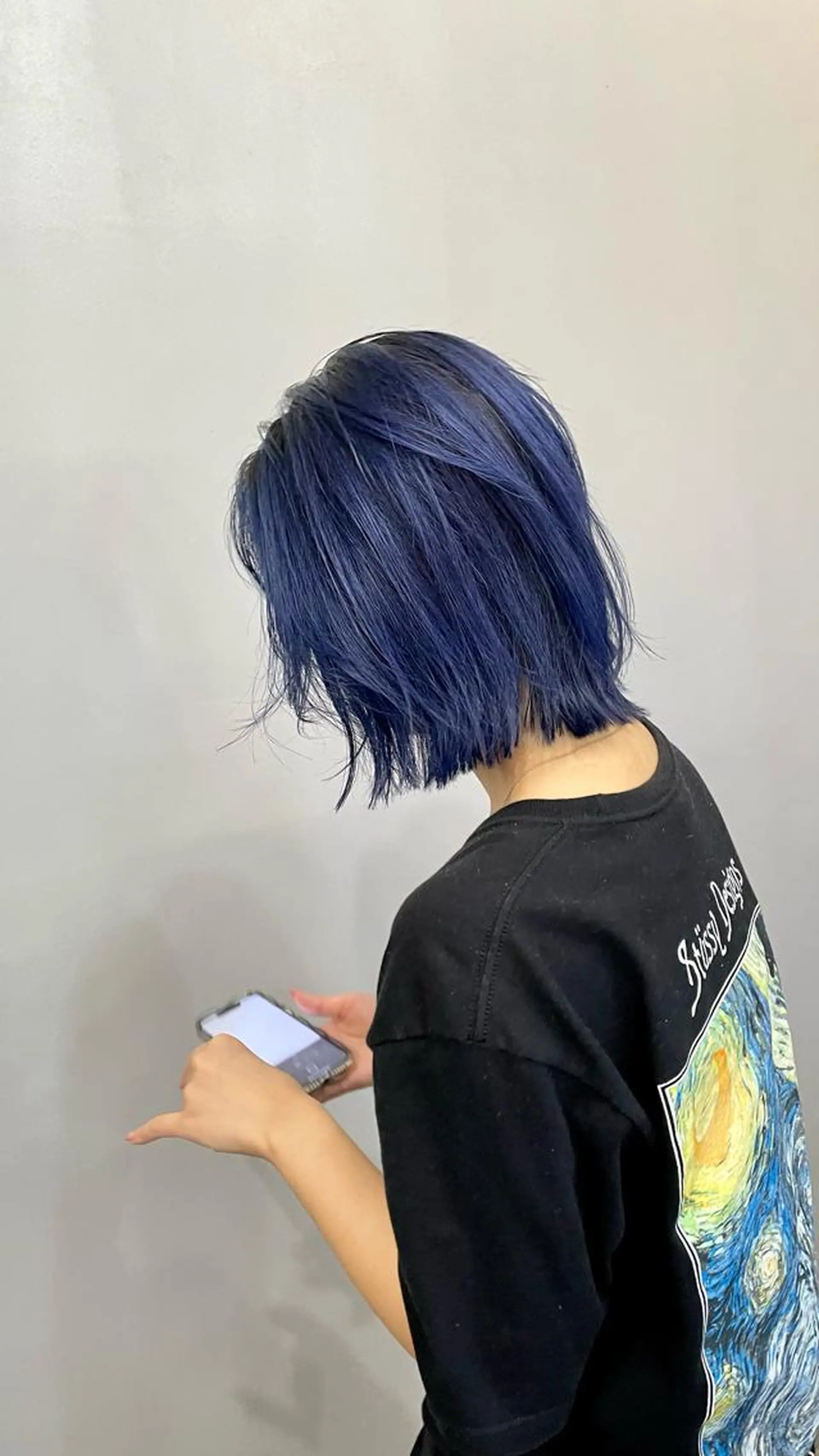 セミロング カラー ヘアアレンジ メンズ ブルーカラー ネイビーカラー ヘアカラー トリートメント ヘアセット 💐ナチュラルヘア Kroda💐のヘアスタイル