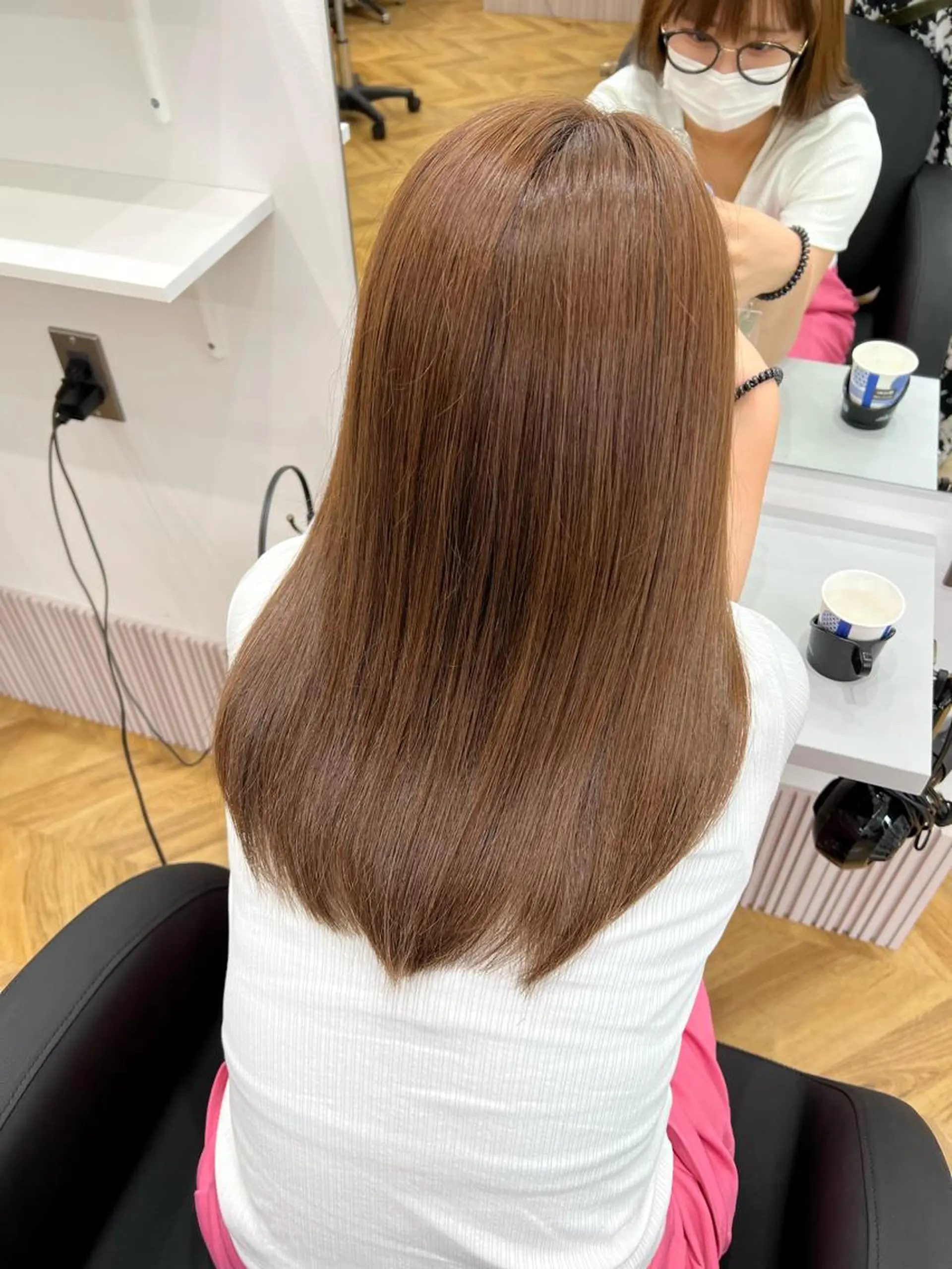 セミロング カラー ヘアアレンジ ヘアカラー ✨髪質改善✨ 韓国ヘア🇰🇷ゆいのヘアスタイル